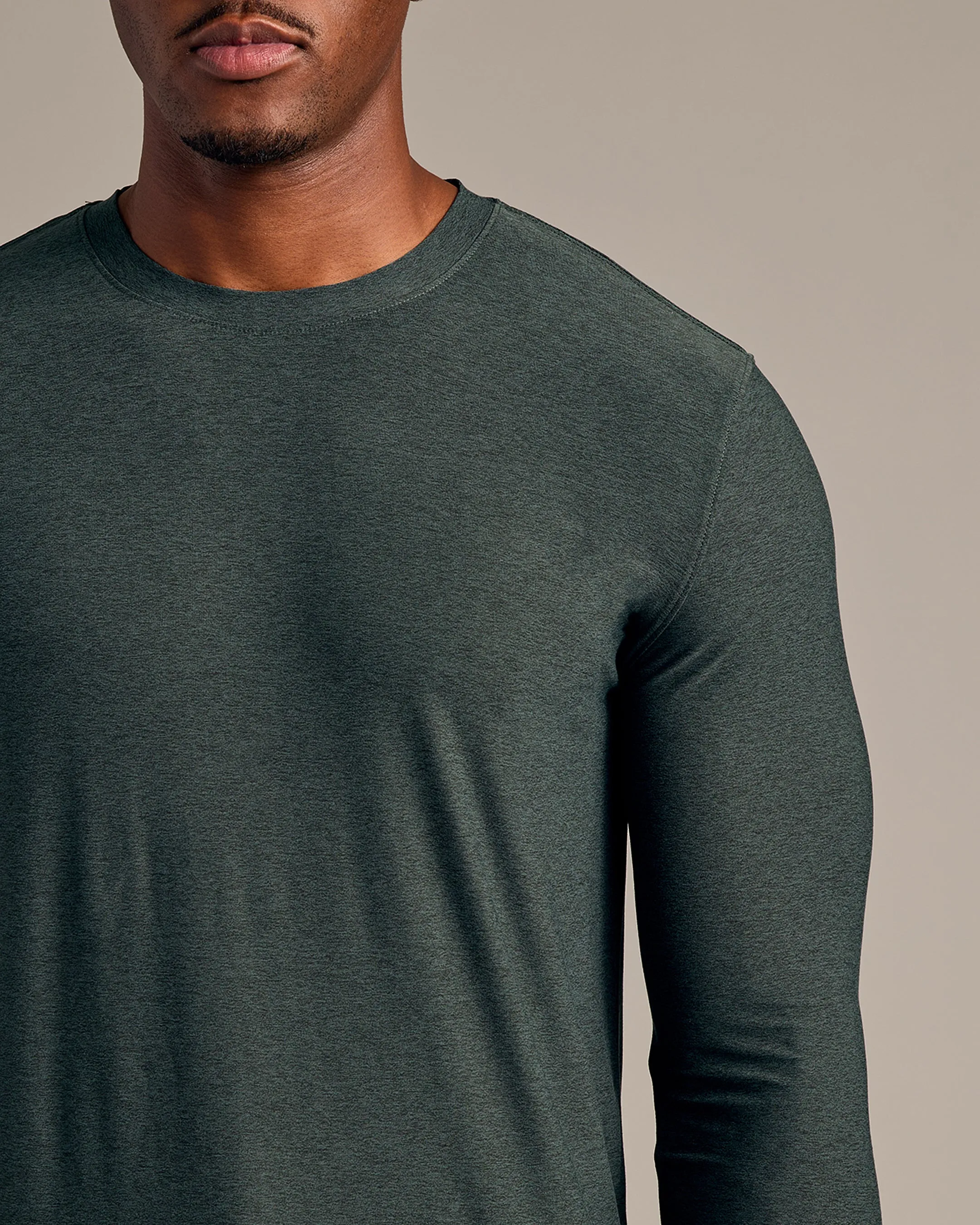 Dark Heather Forest Long Sleeve Tall Active Crew sold by True Classic product image thumbnail 5