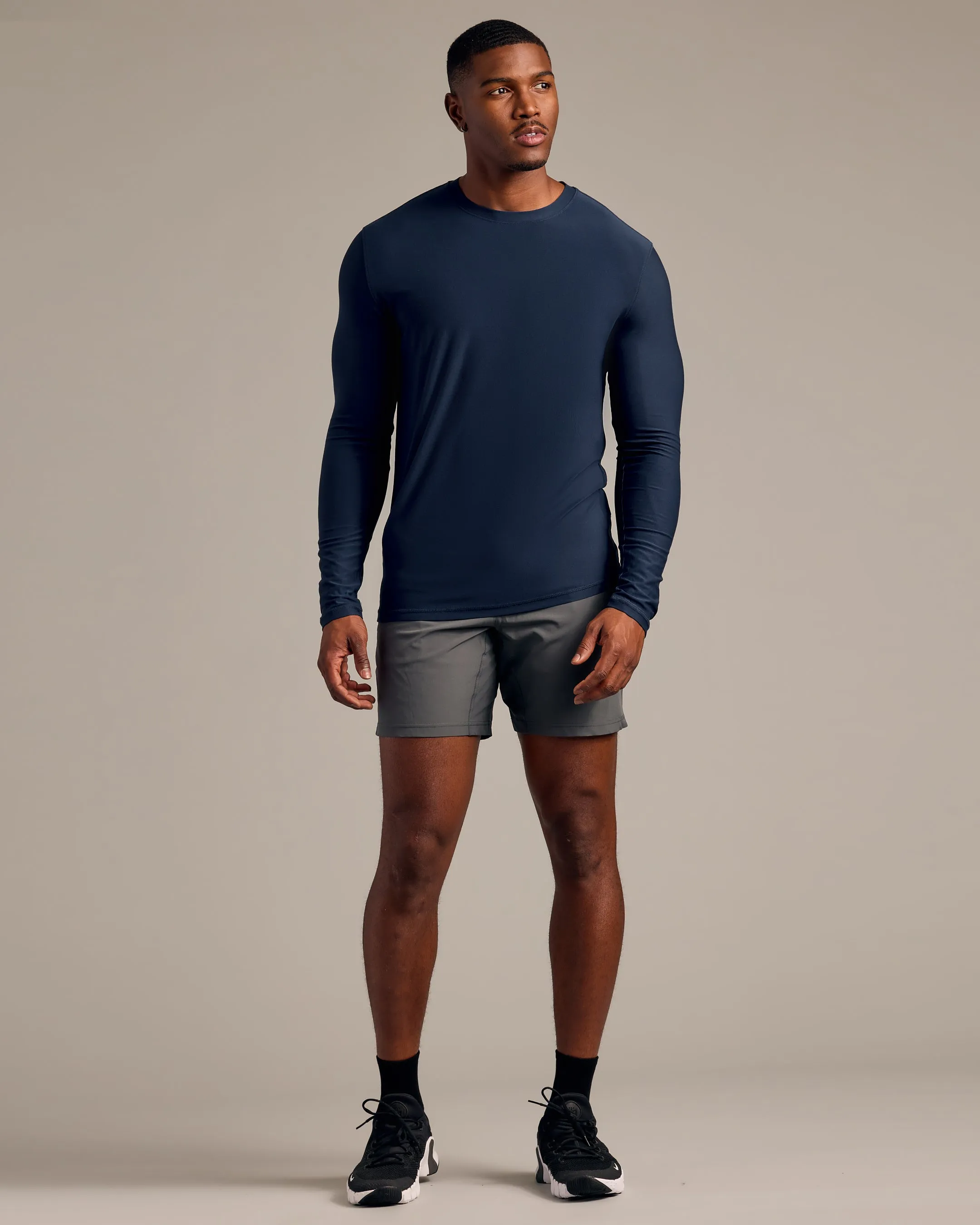 Navy Long Sleeve Tall Active Crew sold by True Classic product image thumbnail 4