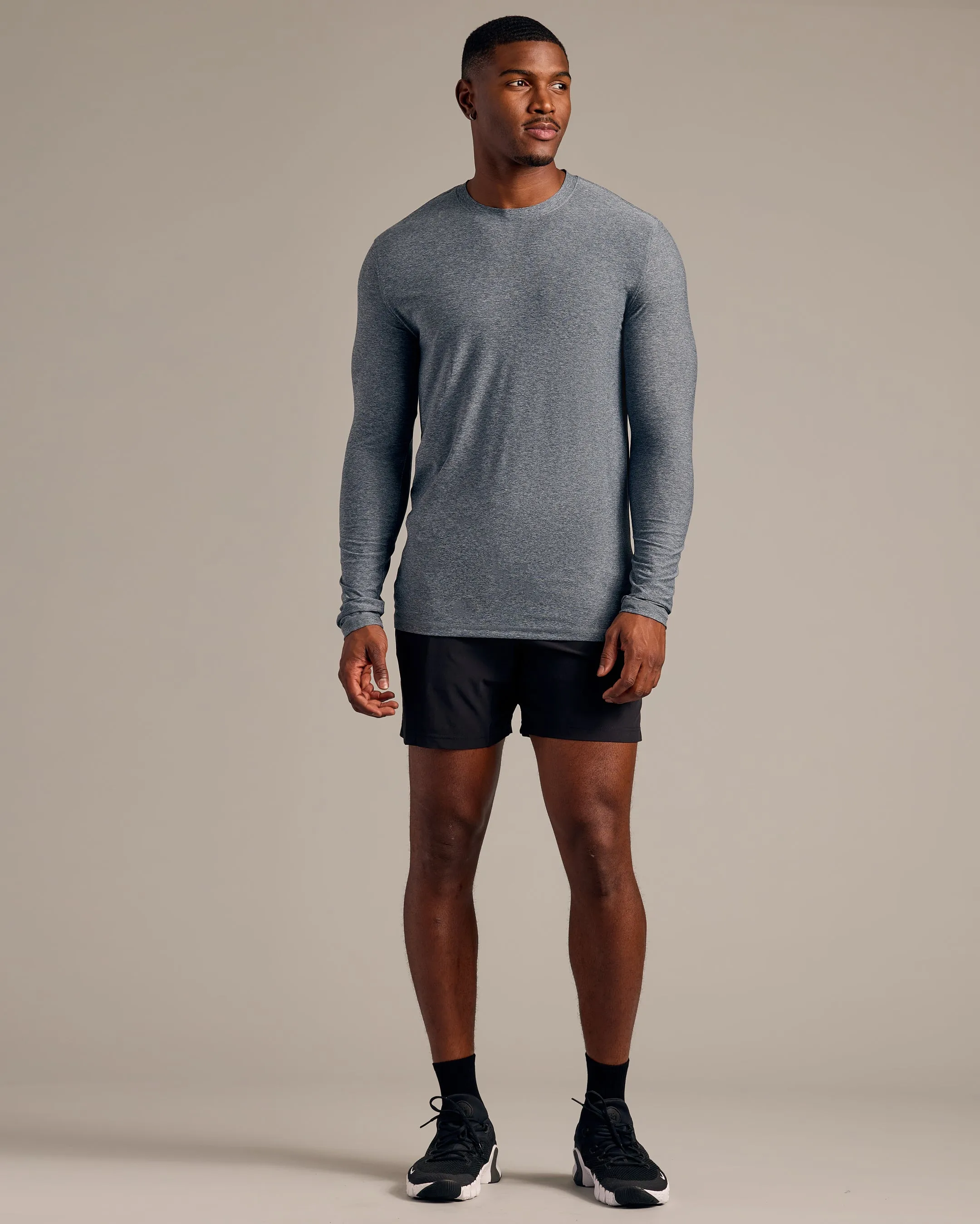 Heather Navy Long Sleeve Tall Active Crew sold by True Classic product image thumbnail 4