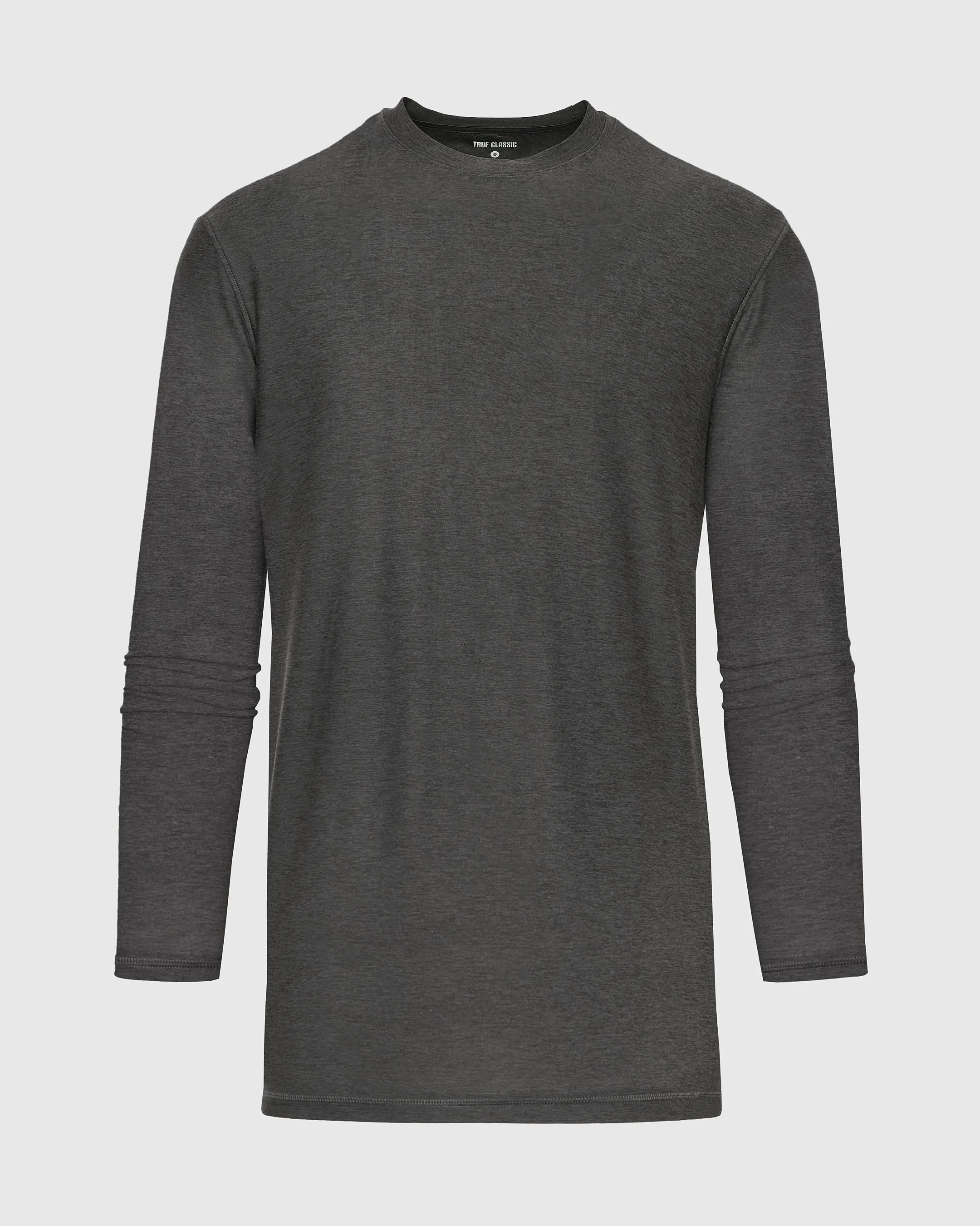 Charcoal Heather Gray Long Sleeve Tall Active Crew sold by True Classic product image thumbnail 2