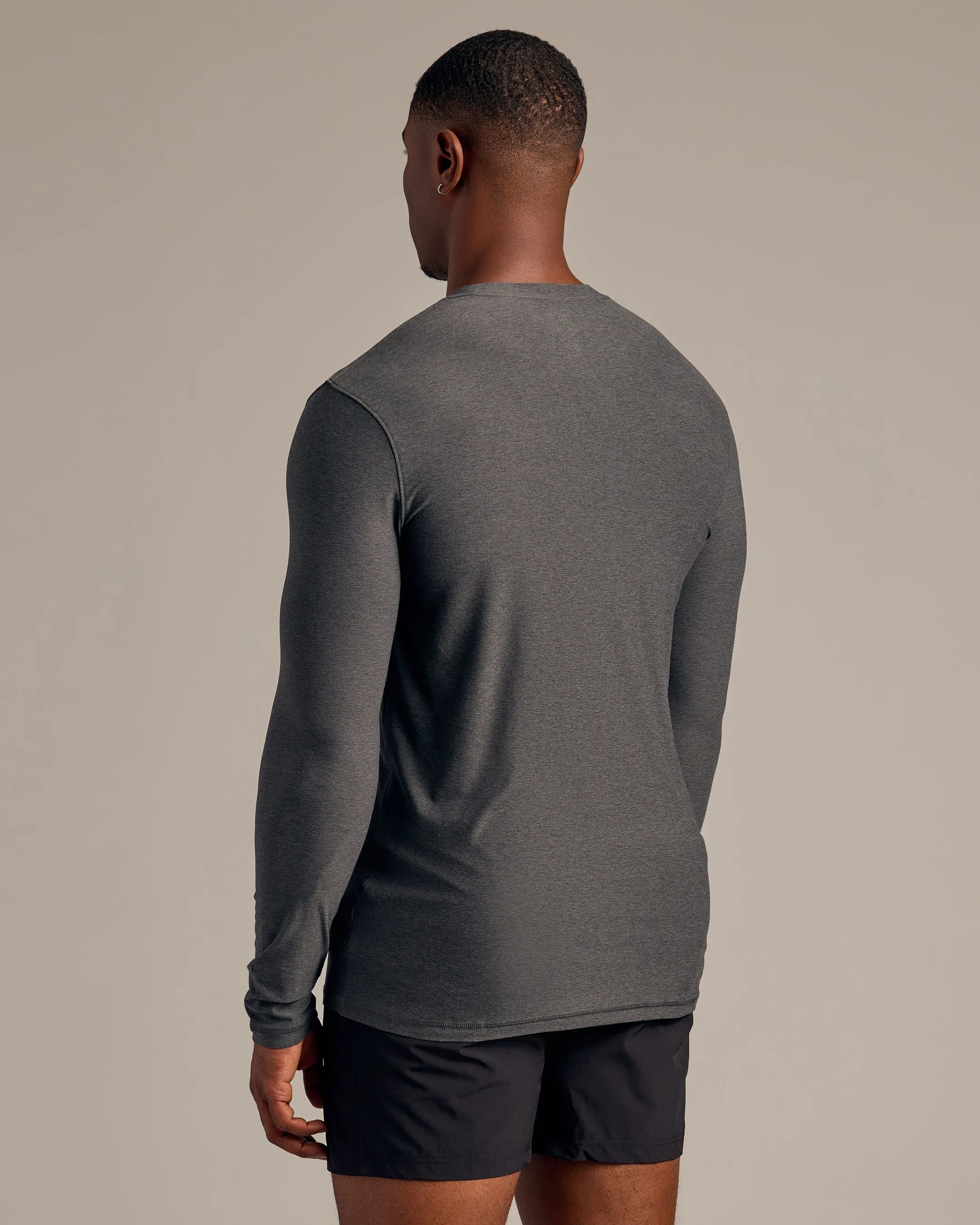 Charcoal Heather Gray Long Sleeve Tall Active Crew sold by True Classic product image thumbnail 3