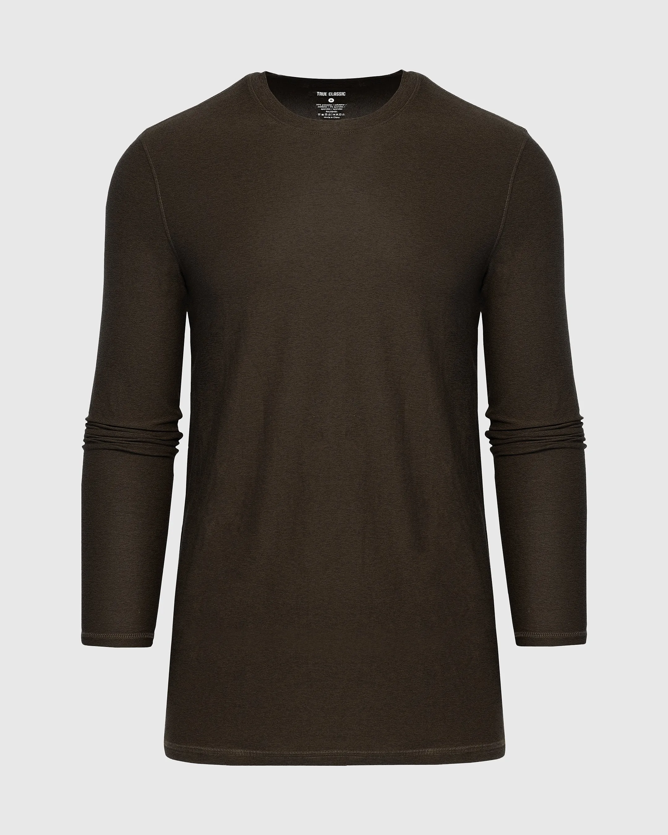 Dark Heather Cocoa Long Sleeve Tall Active Crew sold by True Classic product image thumbnail 2