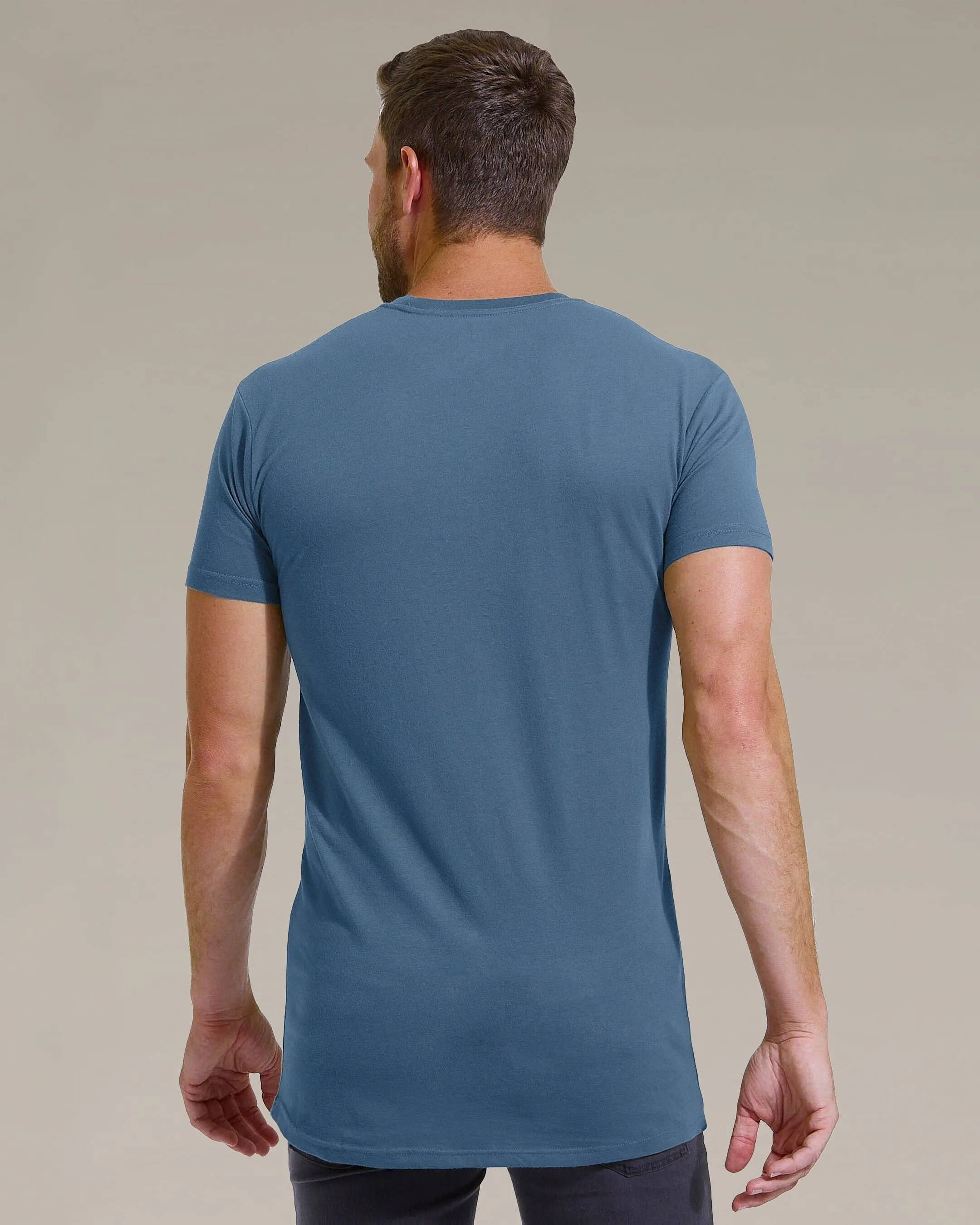 Indigo Tall Straight Hem Crew Neck T-Shirt sold by True Classic product image thumbnail 3