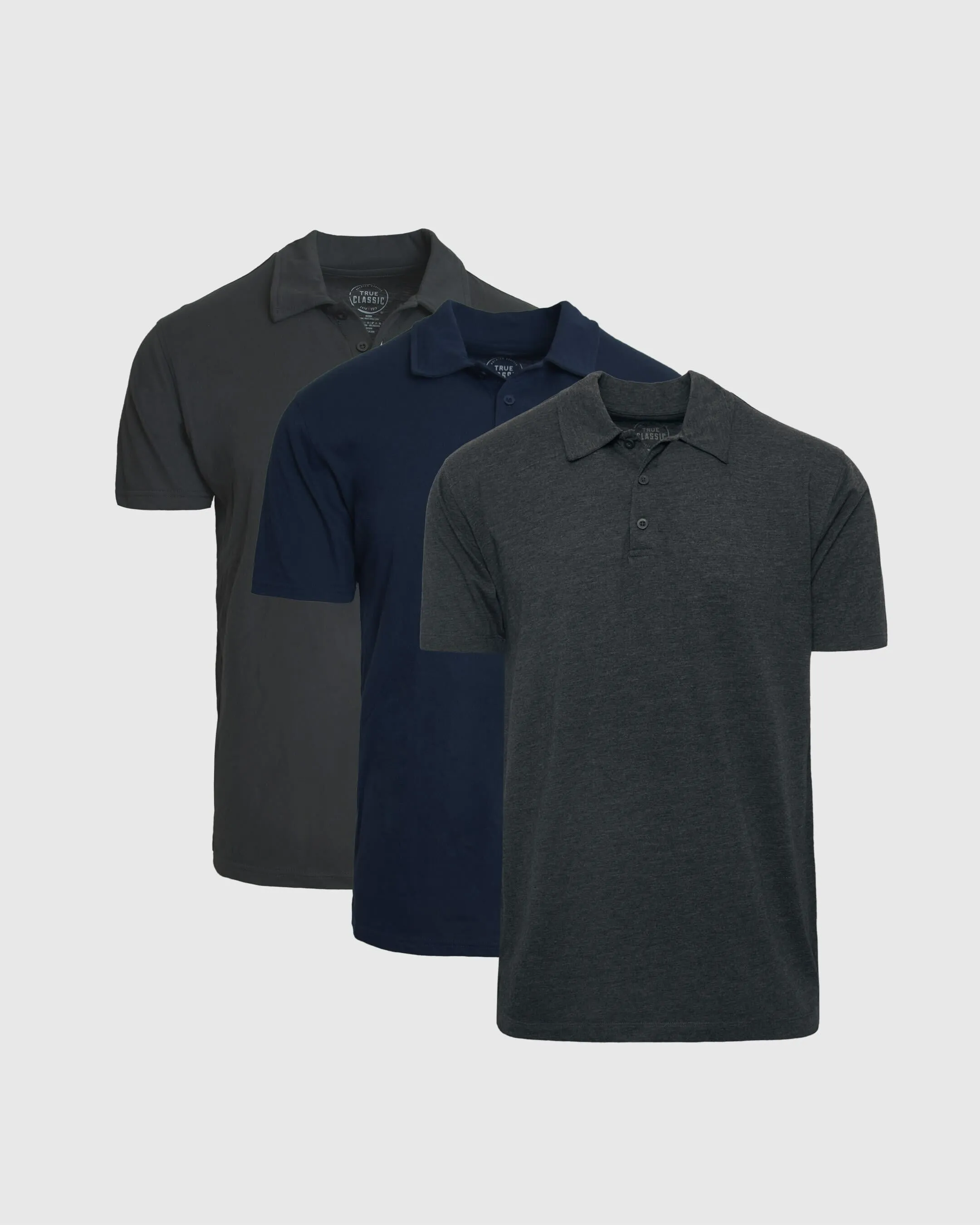 Carbon Navy Polo 3-Pack sold by True Classic