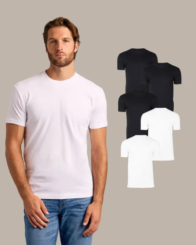 Black & White Crew 5-Pack sold by True Classic