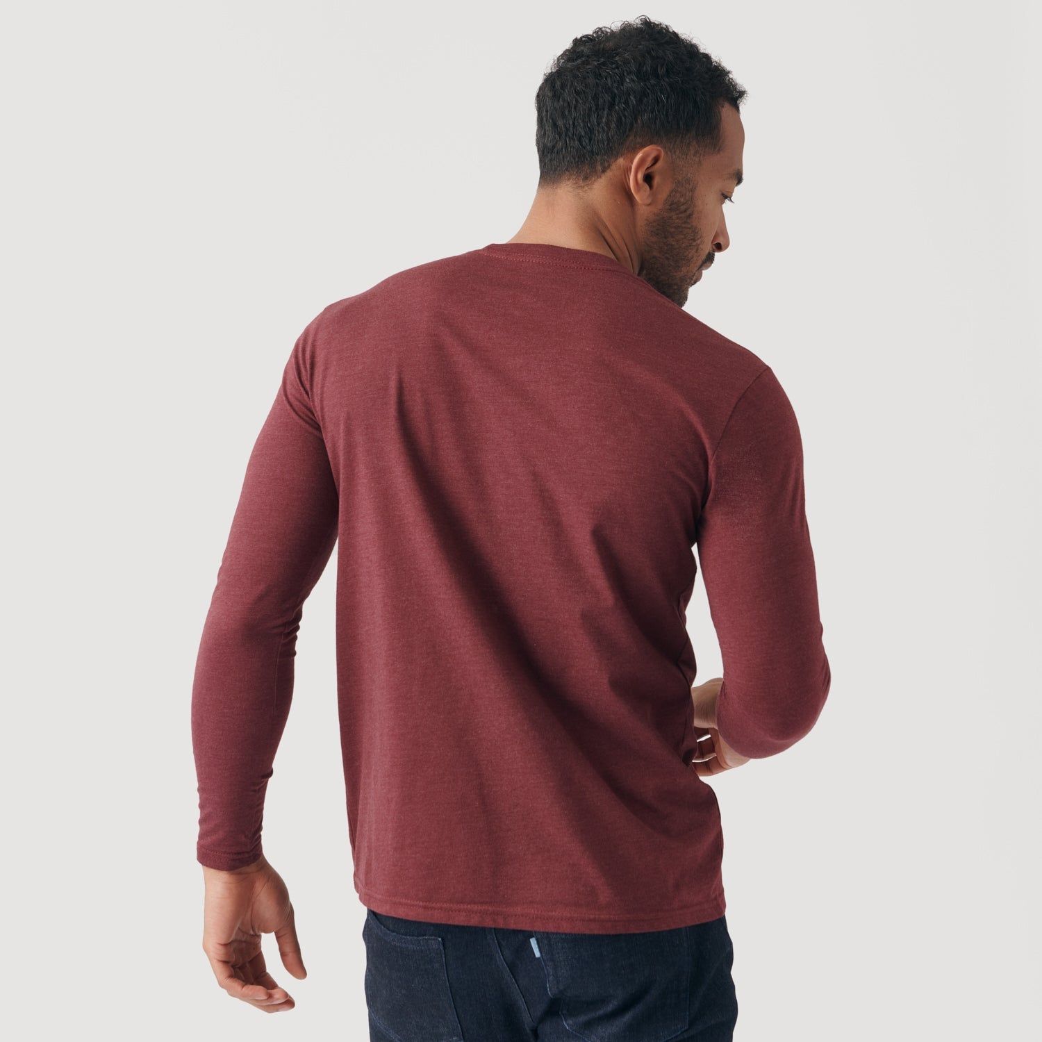 Heather Burgundy Crew Neck Long Sleeve sold by True Classic product image thumbnail 3
