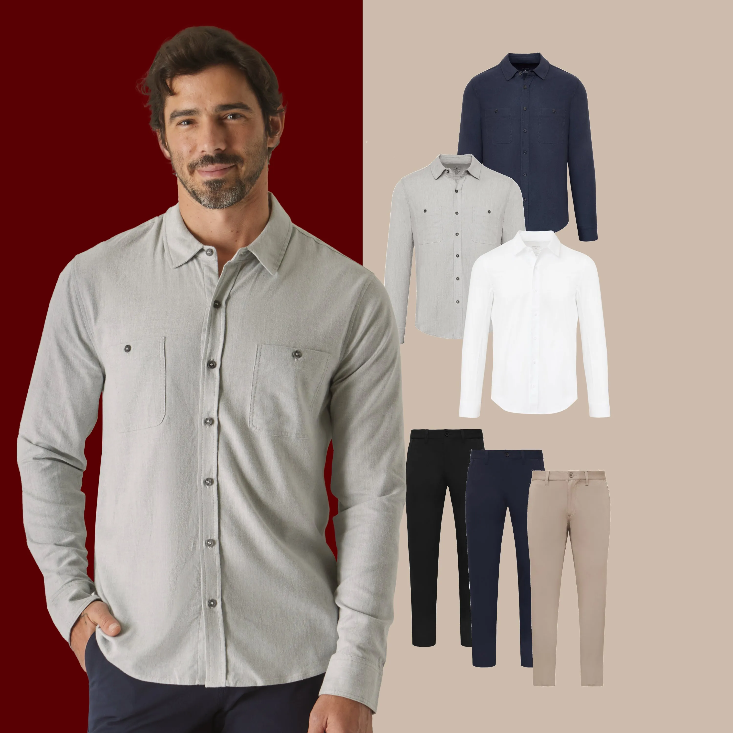 Commuter Long Sleeve & Slim Twill Chino 6-Pack sold by True Classic