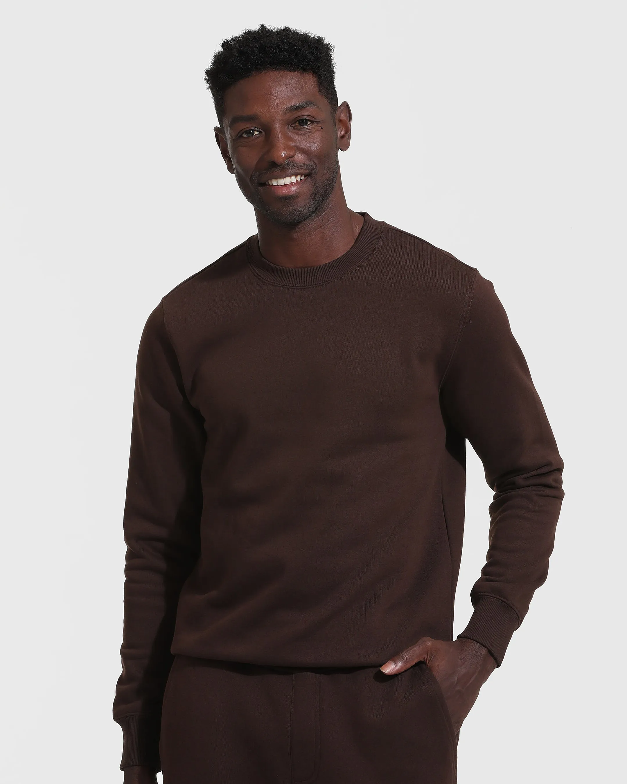 Dark Oak & Carbon Fleece Crew Sweatshirt 2-Pack sold by True Classic product image thumbnail 2