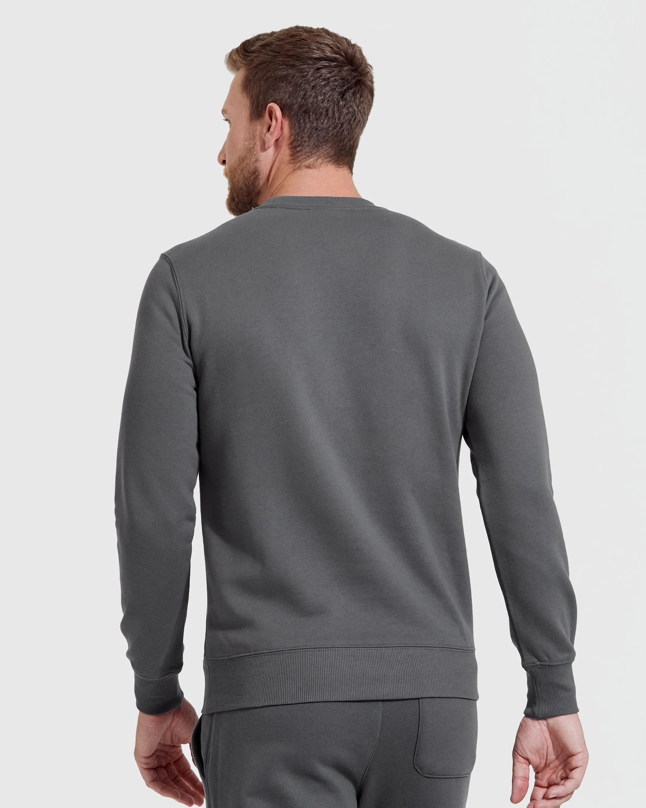 Dark Oak & Carbon Fleece Crew Sweatshirt 2-Pack sold by True Classic product image thumbnail 5