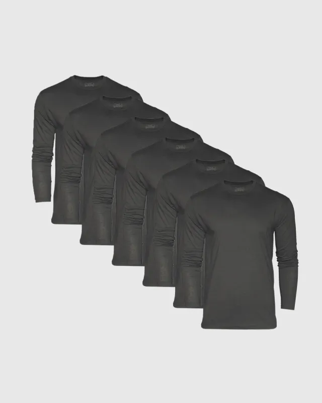 Carbon Long Sleeve Crew Neck 6-Pack sold by True Classic