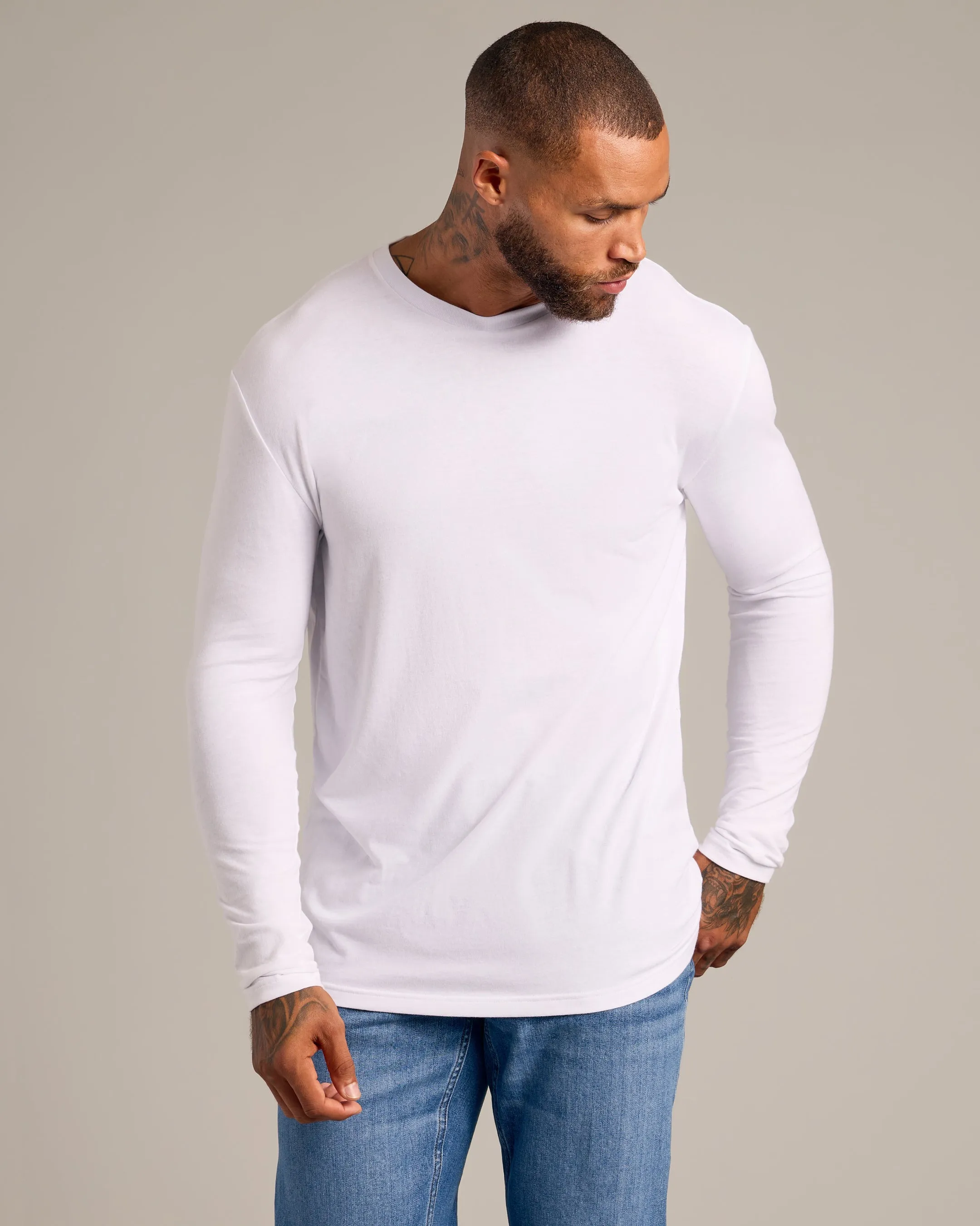 Black & White Long Sleeve Crew Neck 2-Pack sold by True Classic product image thumbnail 3