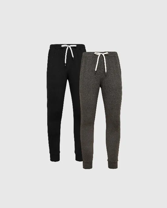 Black & Charcoal Heather Gray Active Training Joggers 2-Pack sold by True Classic