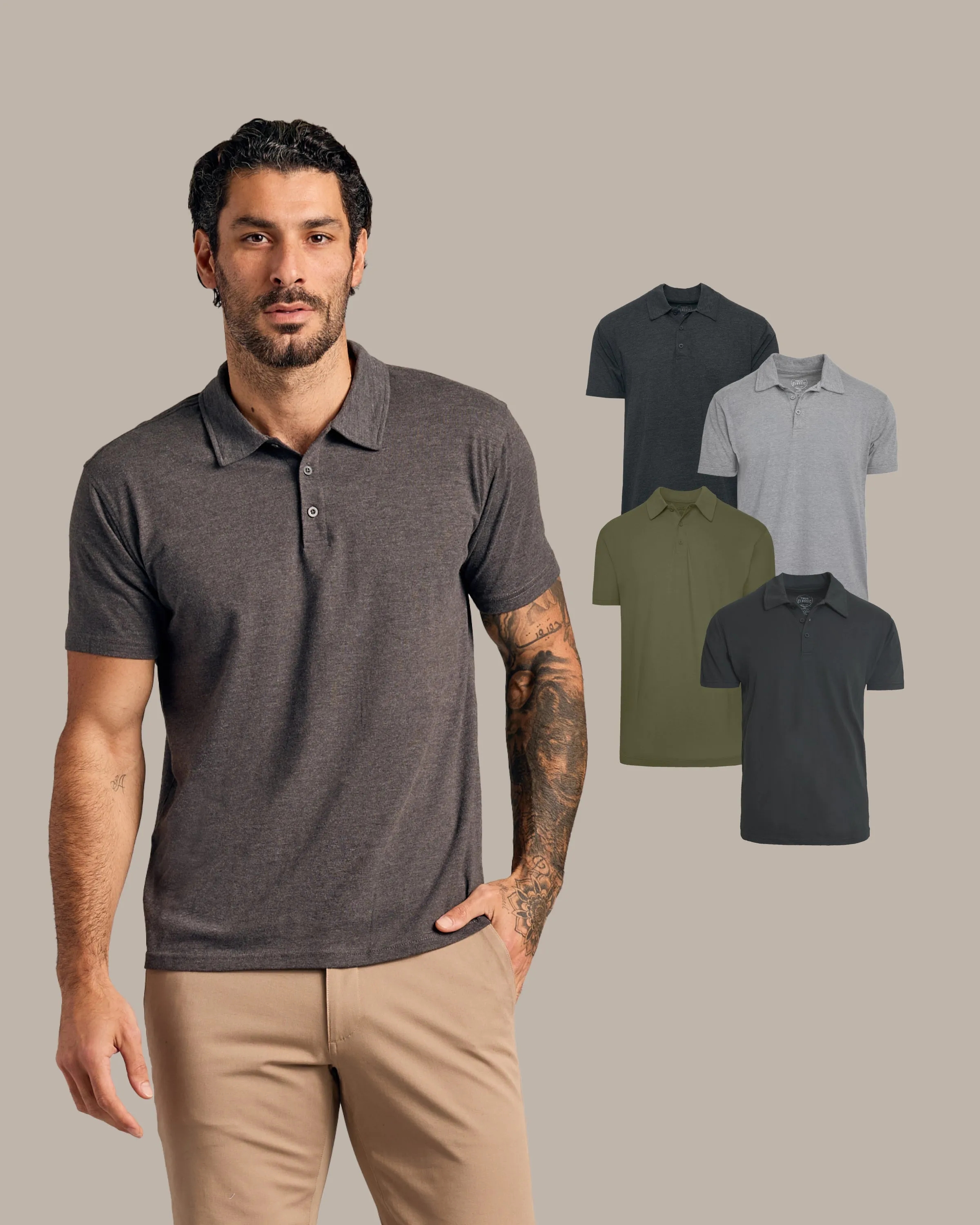 Forest & Gray Classic Polo 4-Pack sold by True Classic