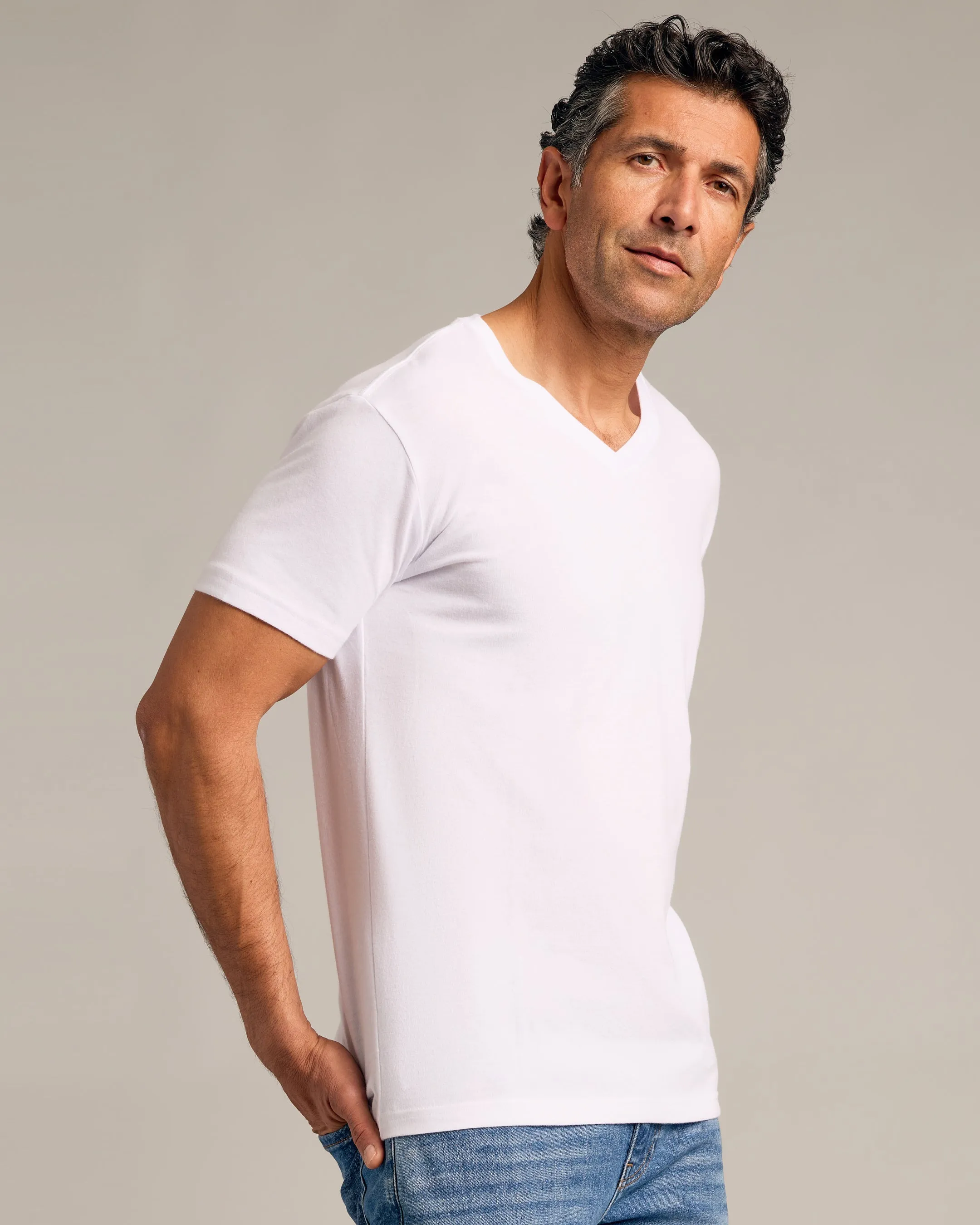 All White V-Neck 2-Pack sold by True Classic product image thumbnail 4