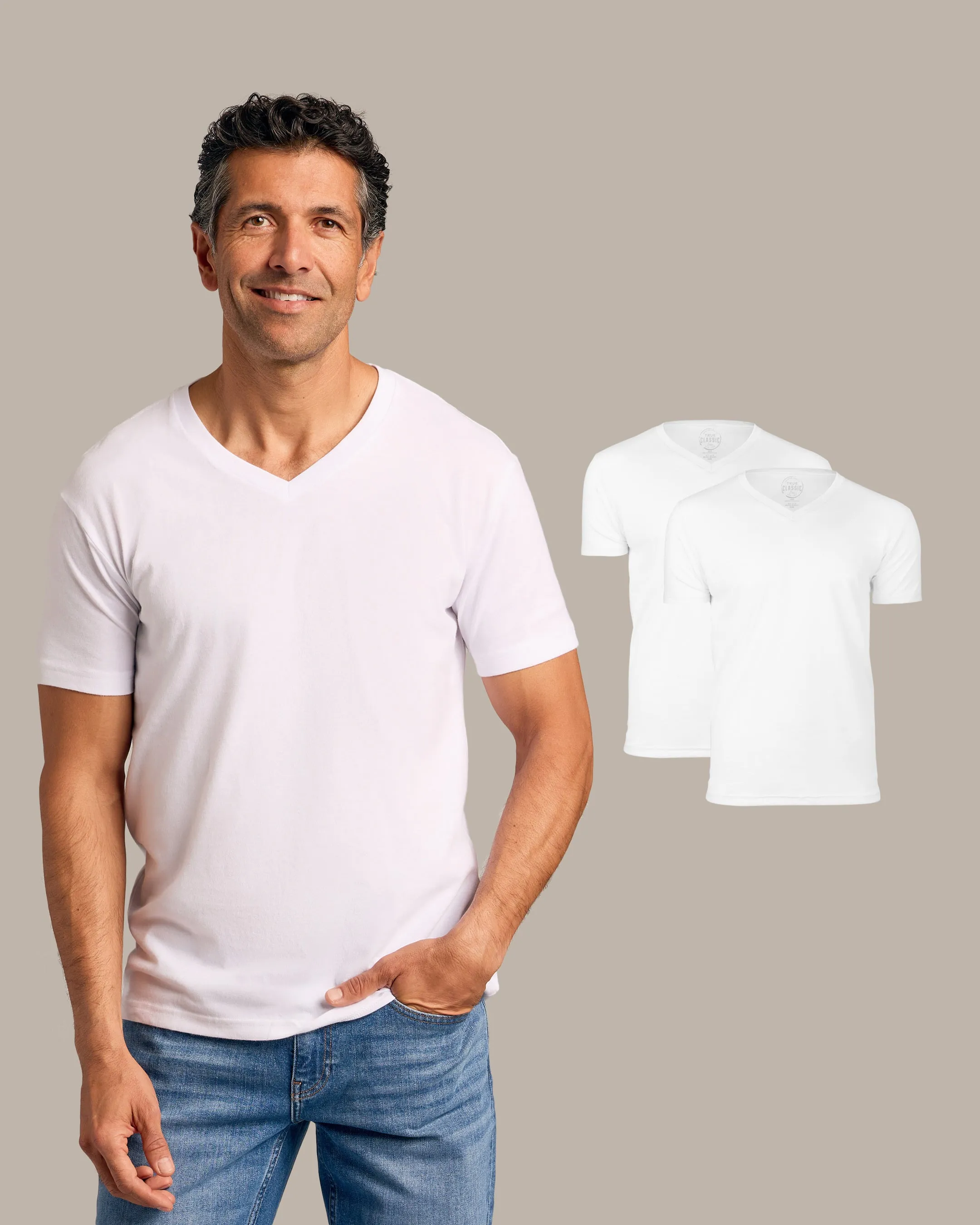All White V-Neck 2-Pack sold by True Classic
