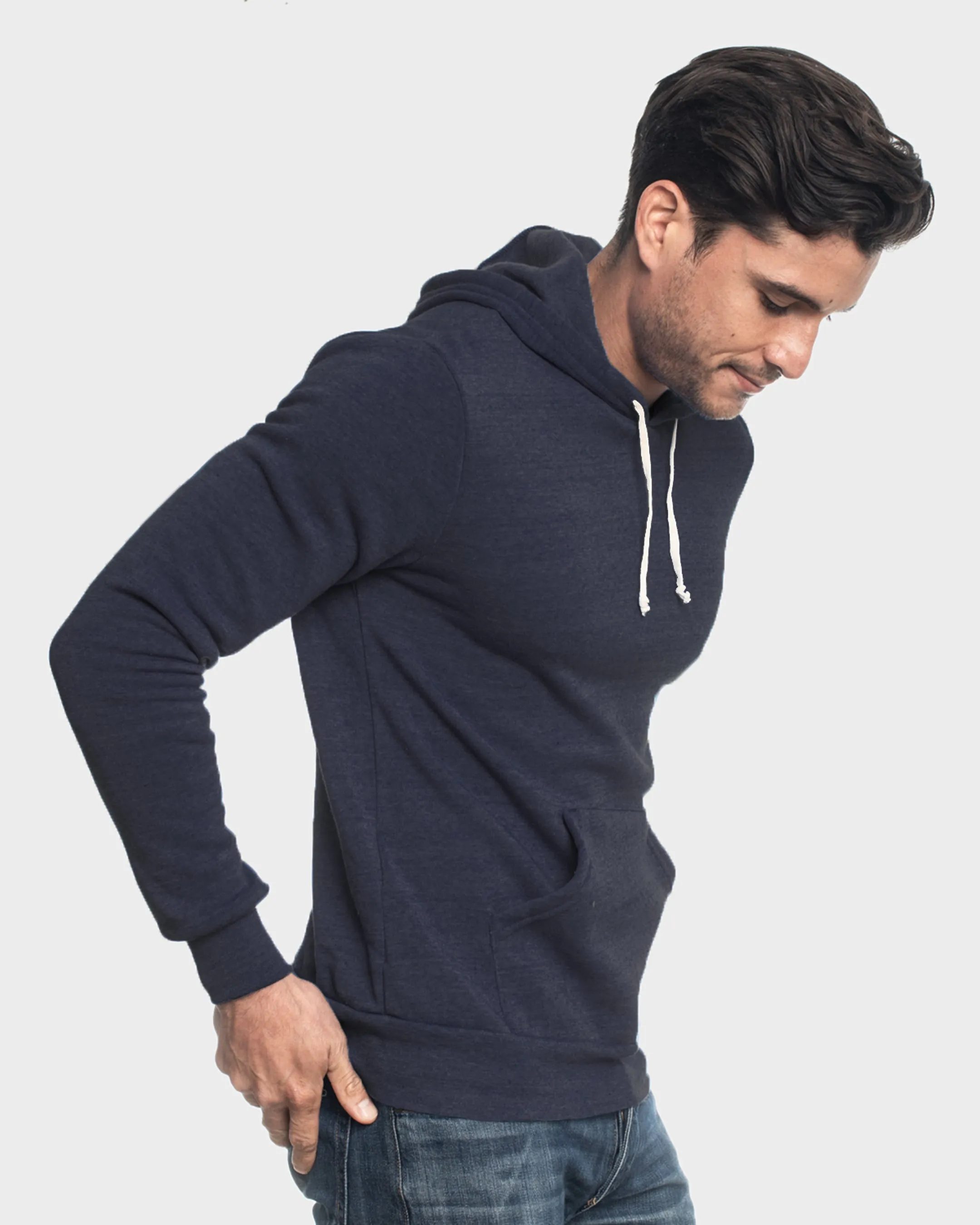 Navy Fleece Pull Over Hoodie sold by True Classic product image thumbnail 4