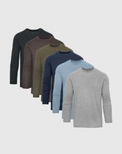 Heather Staple Long Sleeve T-Shirt 6-Pack sold by True Classic