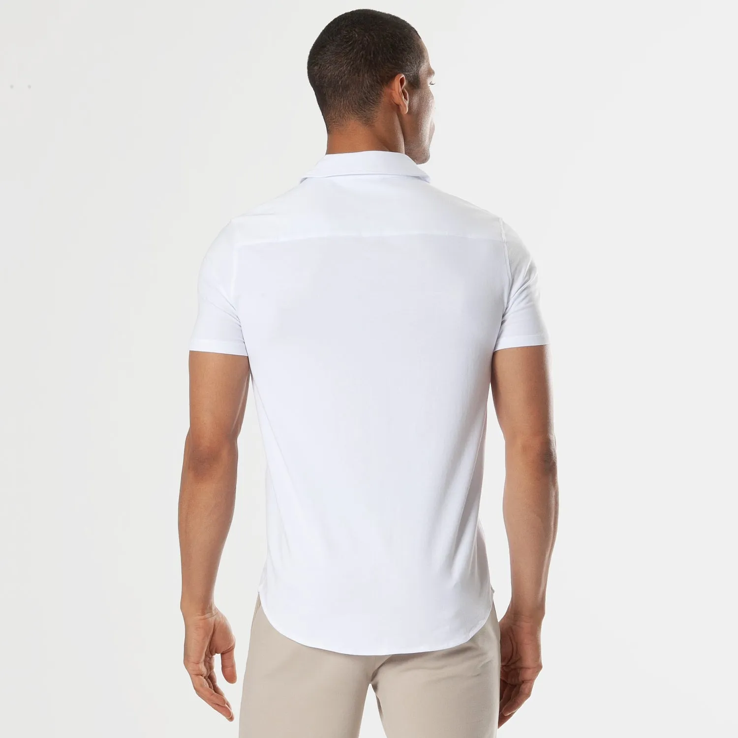 White Short Sleeve Knit Shirt sold by True Classic product image thumbnail 3