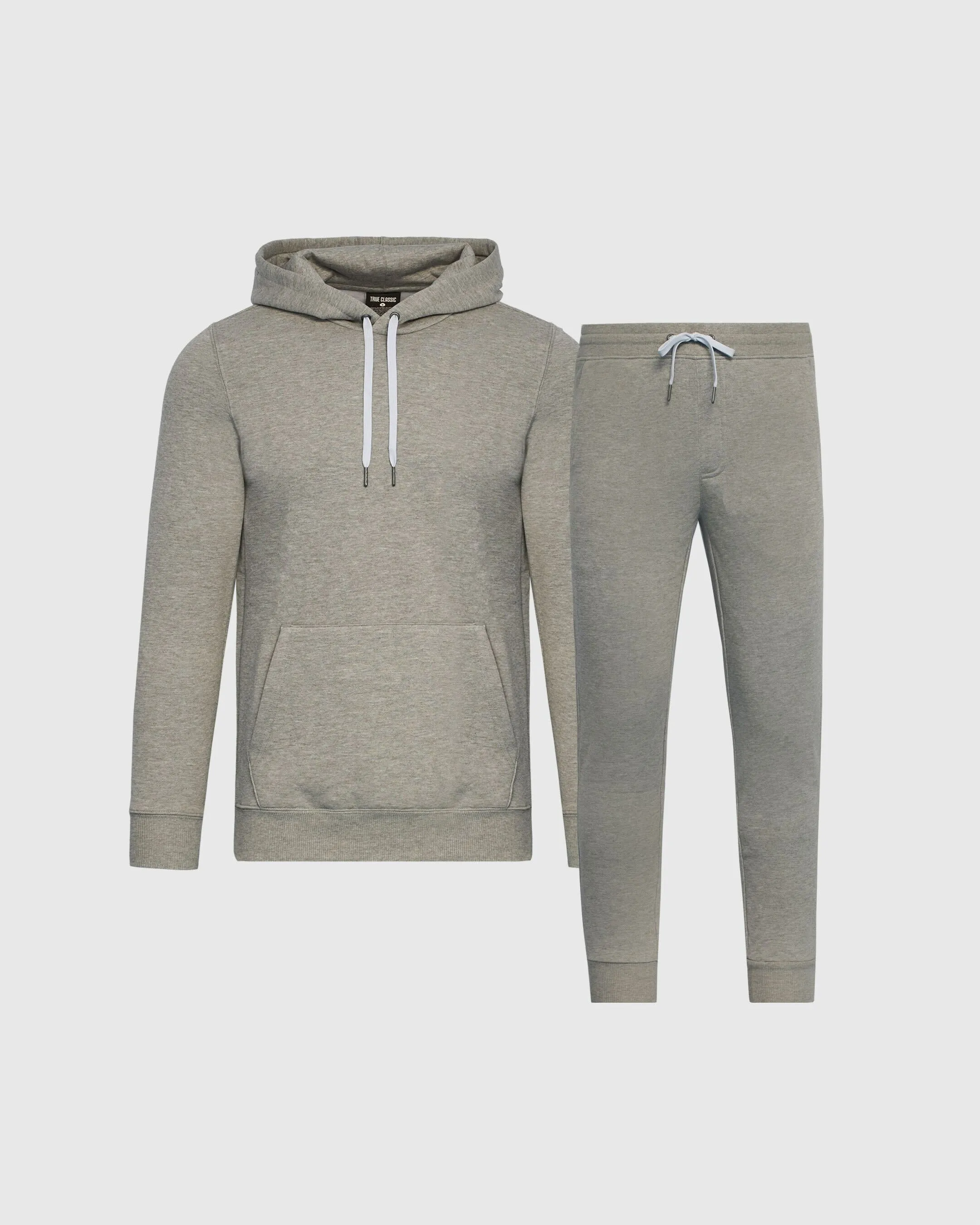 Dark Heather Gray Pullover Fleece Hoodie & Jogger 2-Pack sold by True Classic
