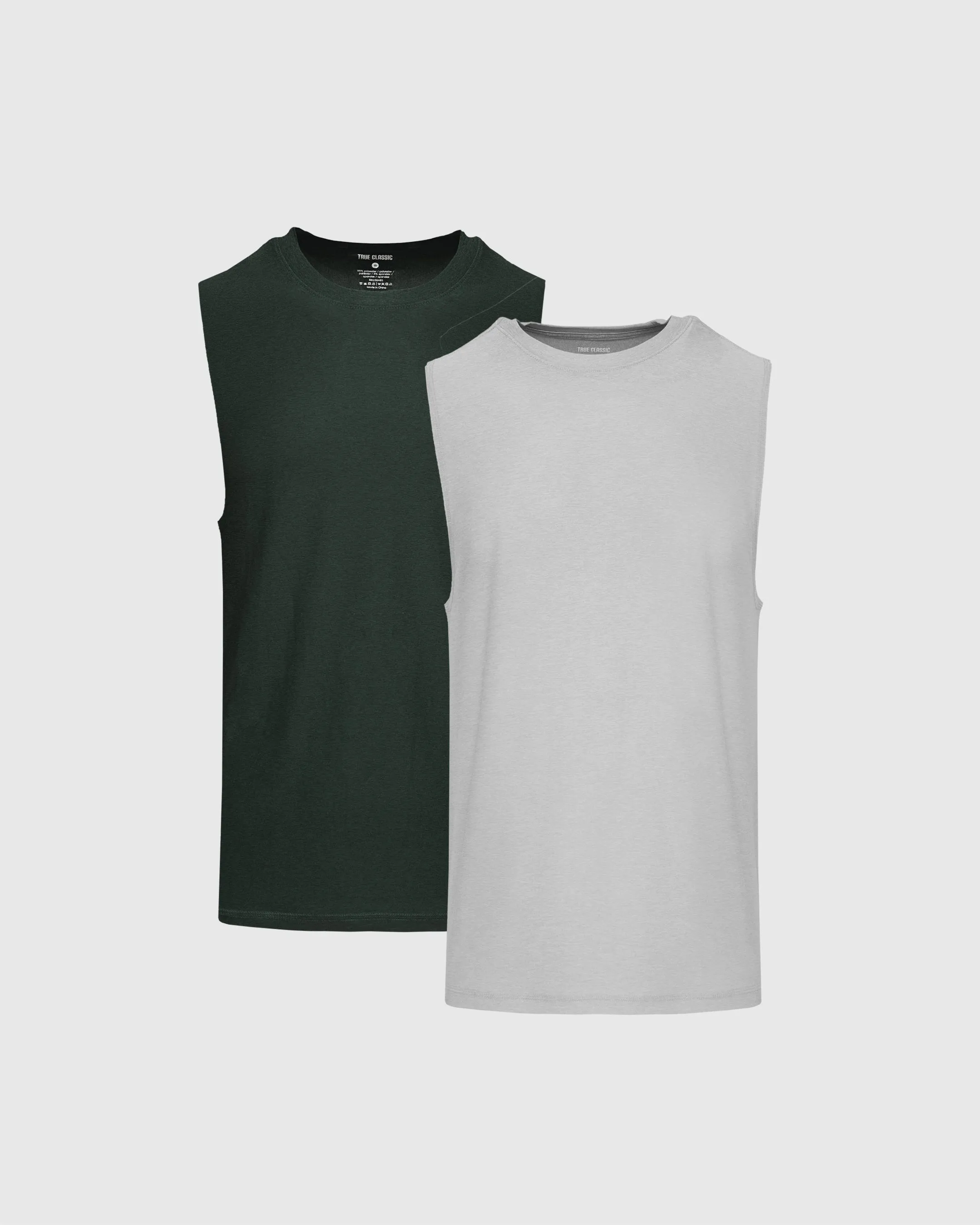 Gray & Forest Sleeveless Active Muscle Tee 2-Pack sold by True Classic