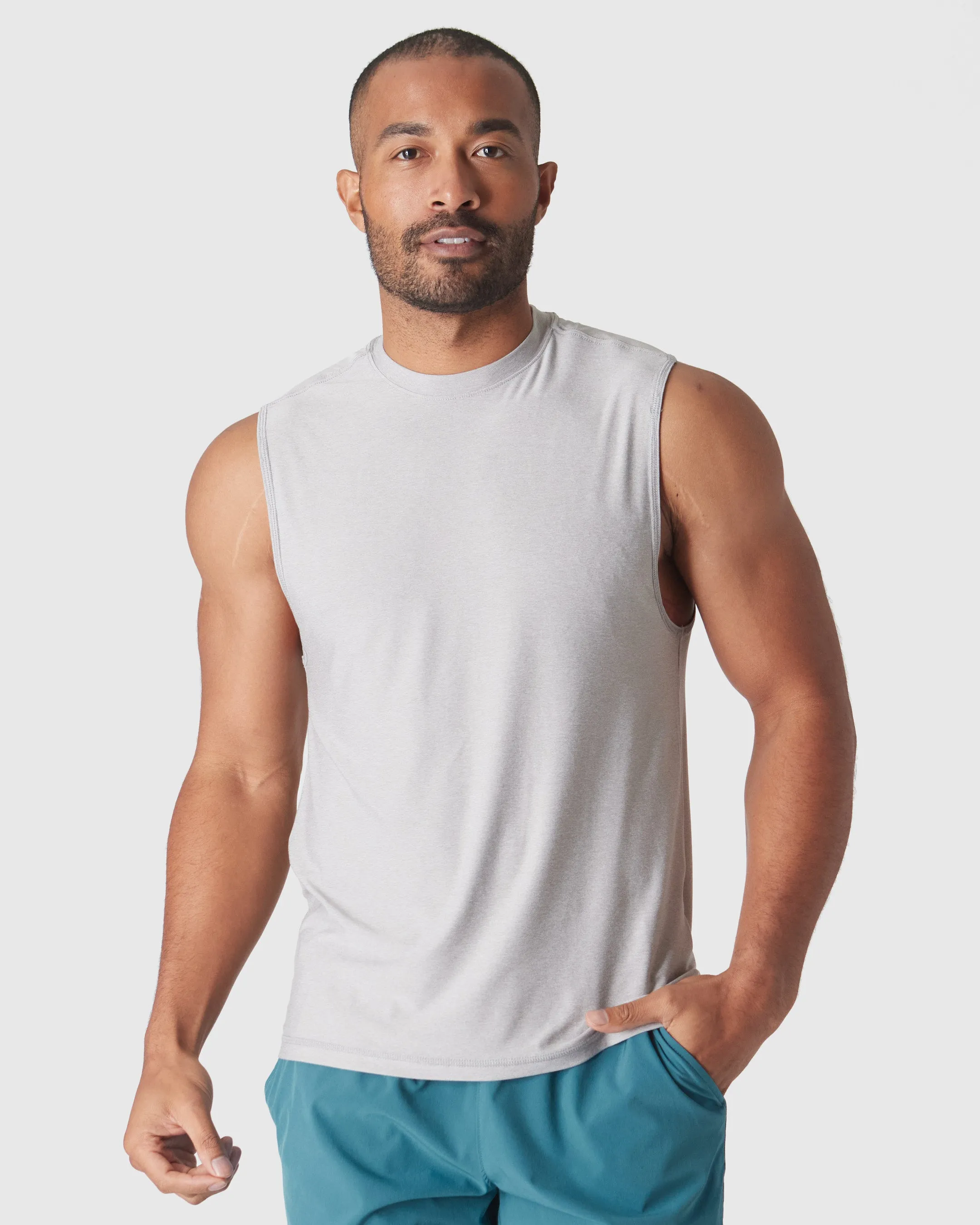Gray & Forest Sleeveless Active Muscle Tee 2-Pack sold by True Classic product image thumbnail 2