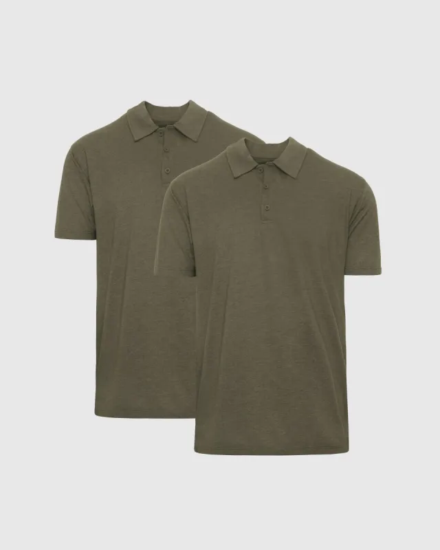 Heather Military Green Classic Polo 2-Pack sold by True Classic
