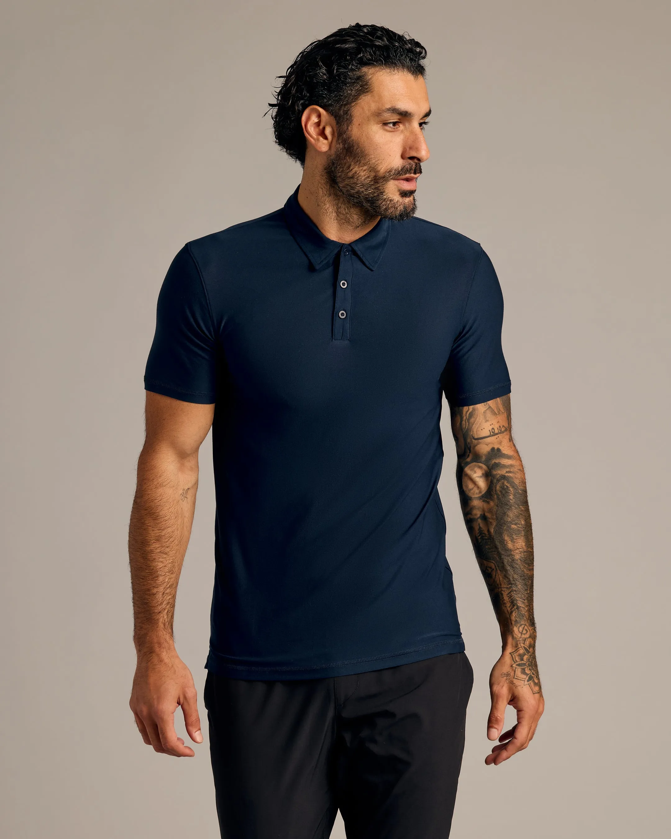 Navy Short Sleeve Tall Active Polo sold by True Classic