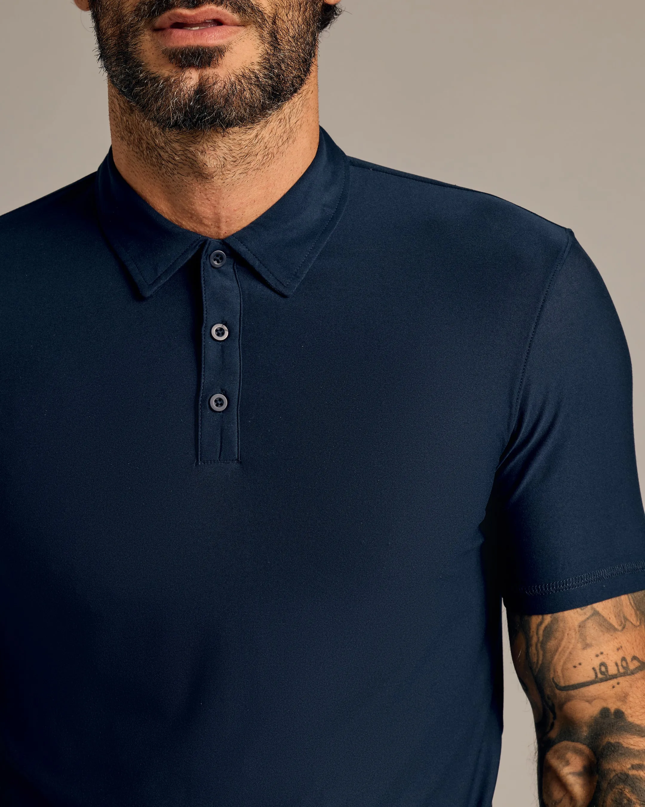 Navy Short Sleeve Tall Active Polo sold by True Classic product image thumbnail 4