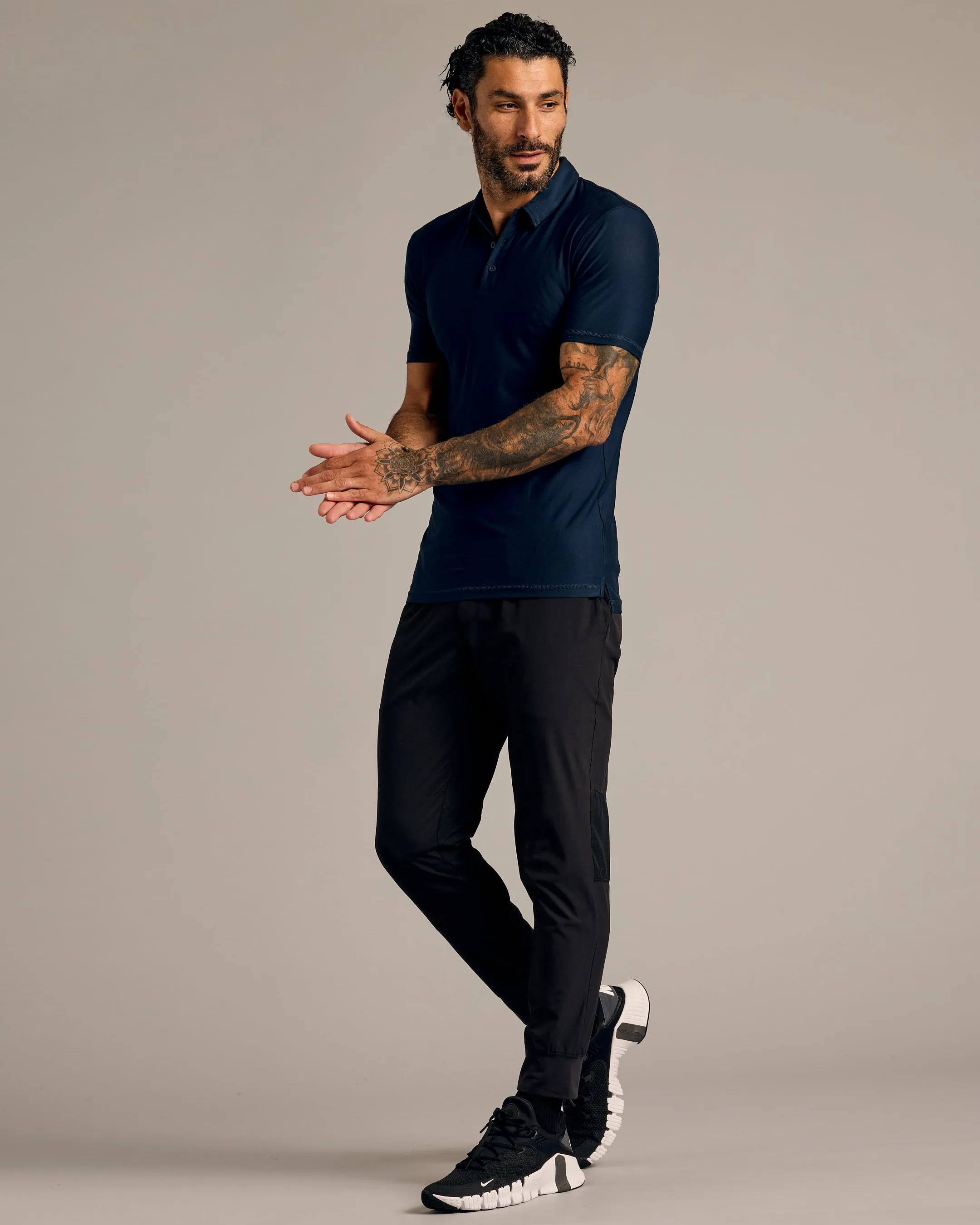 Navy Short Sleeve Tall Active Polo sold by True Classic product image thumbnail 5