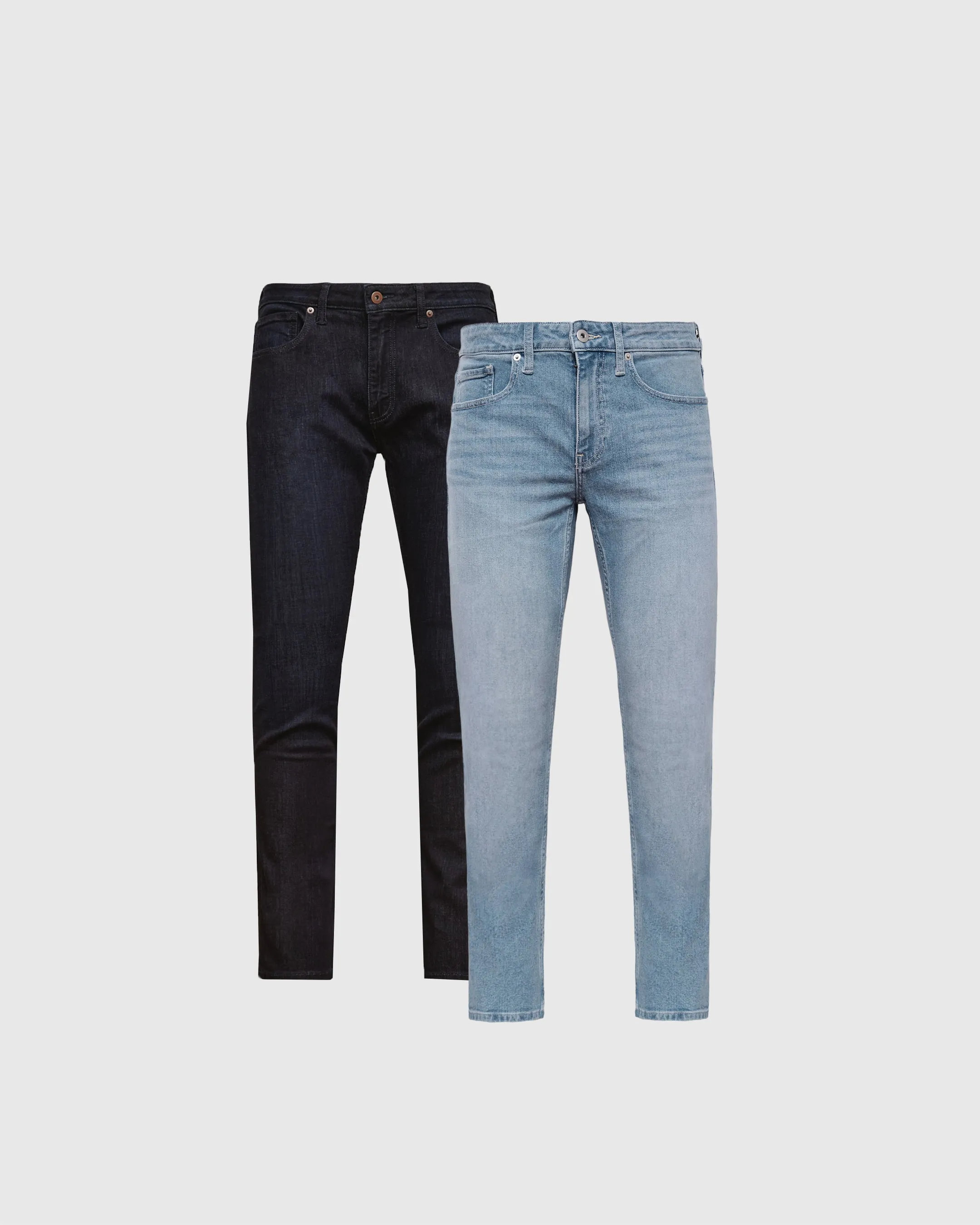 Indigo Rinse & Light Indigo Wash Slim Authentic Denim Jeans 2-Pack sold by True Classic