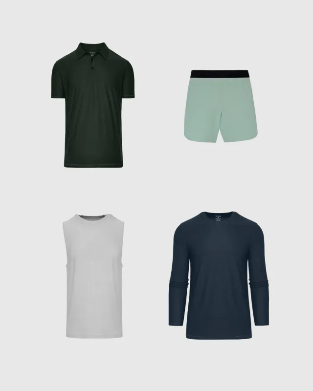 Cosmic Drift Active Long Sleeve Crew and Jogger 4-Pack sold by True Classic