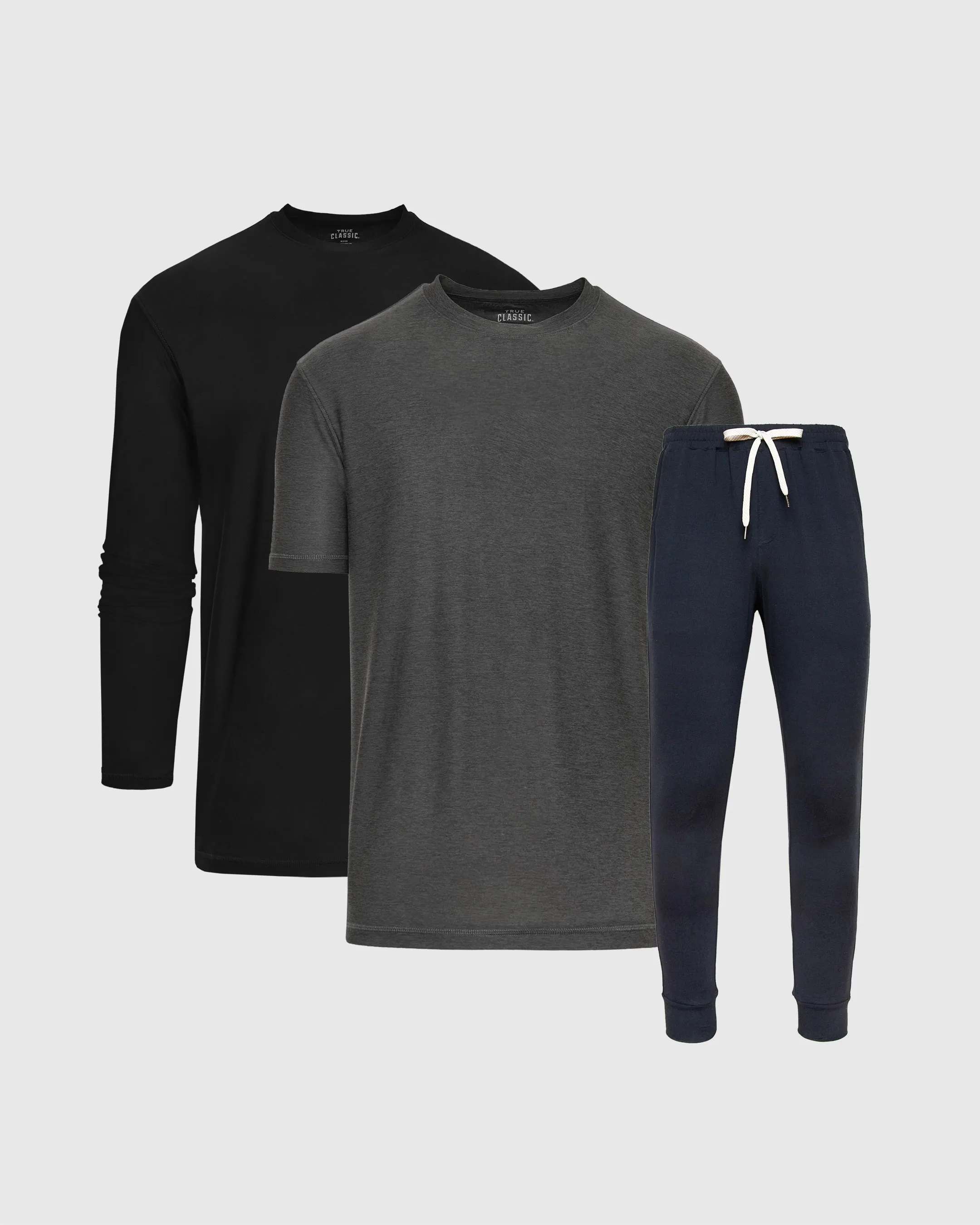Graphite Navy Active Crew and Jogger 3-Pack sold by True Classic