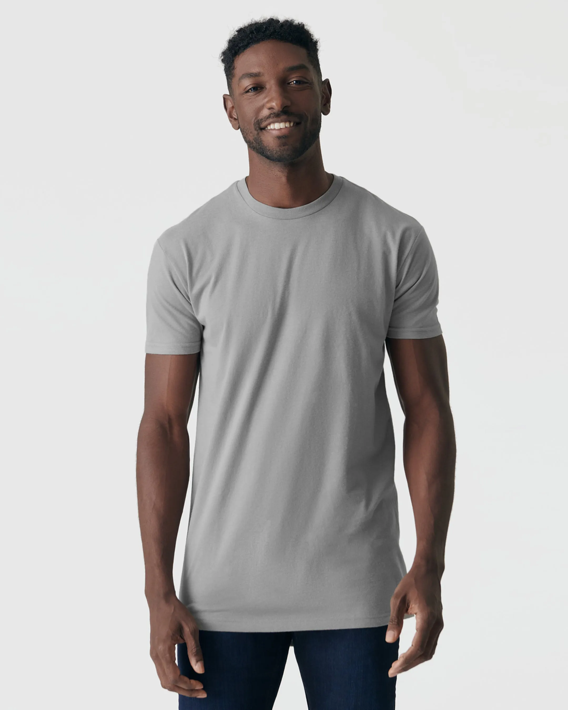 Glacier Gray Tall Round Hem Crew Neck T-Shirt sold by True Classic