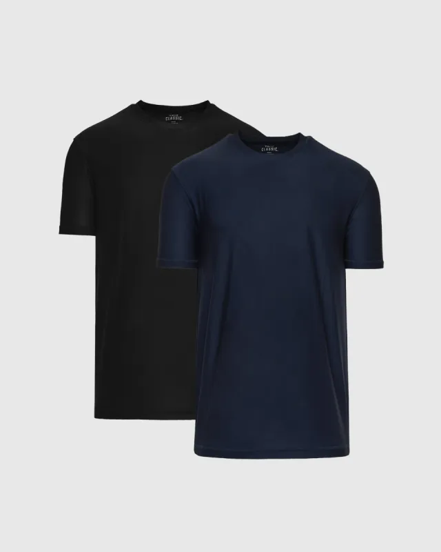 Navy & Black Active Crew 2-Pack sold by True Classic