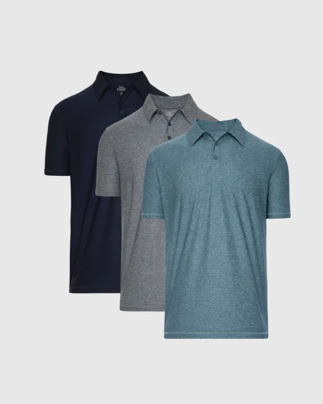 Blue Shade Active Polo 3-Pack sold by True Classic