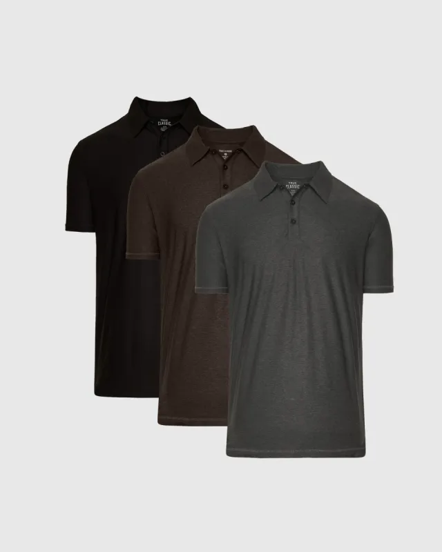 Dark Tone Active Polo 3-Pack sold by True Classic