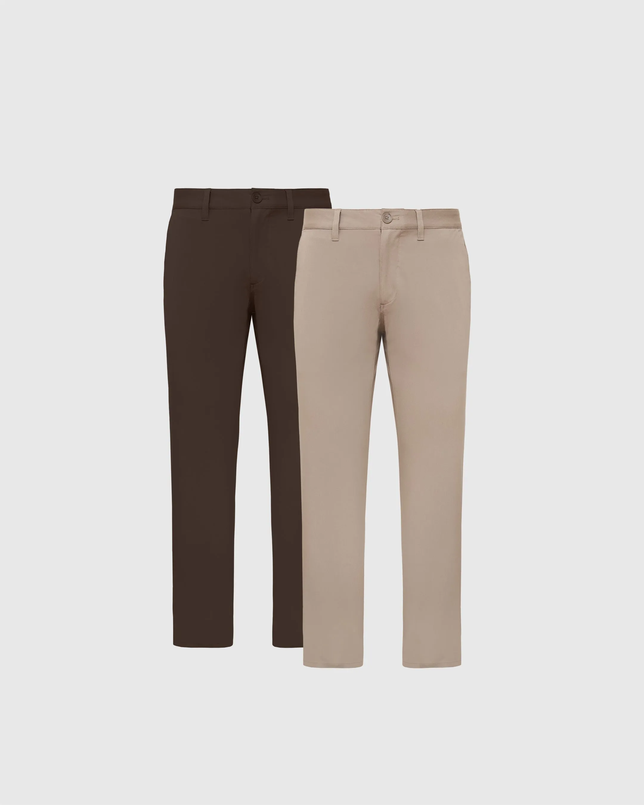 Khaki & Dark Oak Straight Twill Chino 2-Pack sold by True Classic