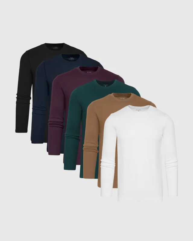Vibrant Waffle Long Sleeve Crew 6-Pack sold by True Classic