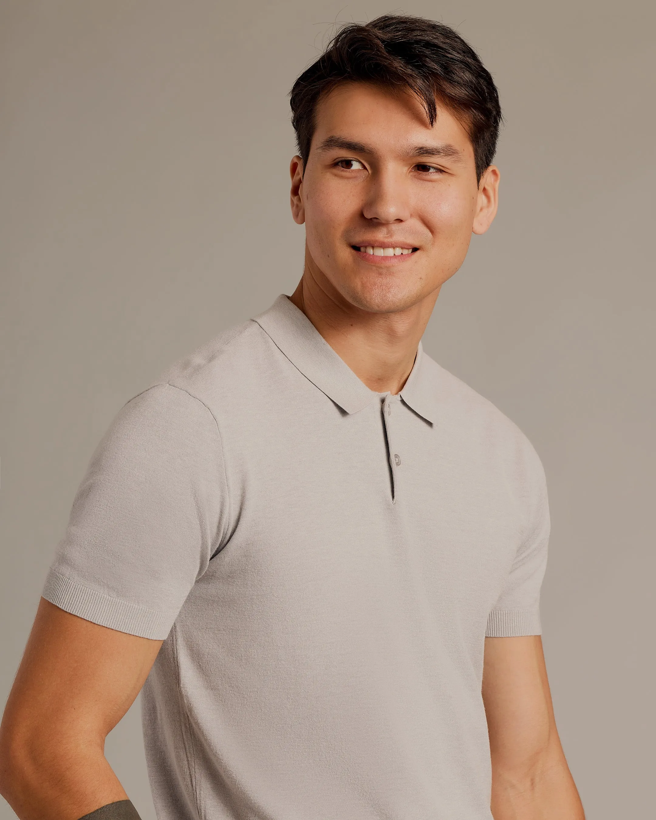 Heather Gray Short Sleeve Sweater Polo 2.0 sold by True Classic product image thumbnail 4