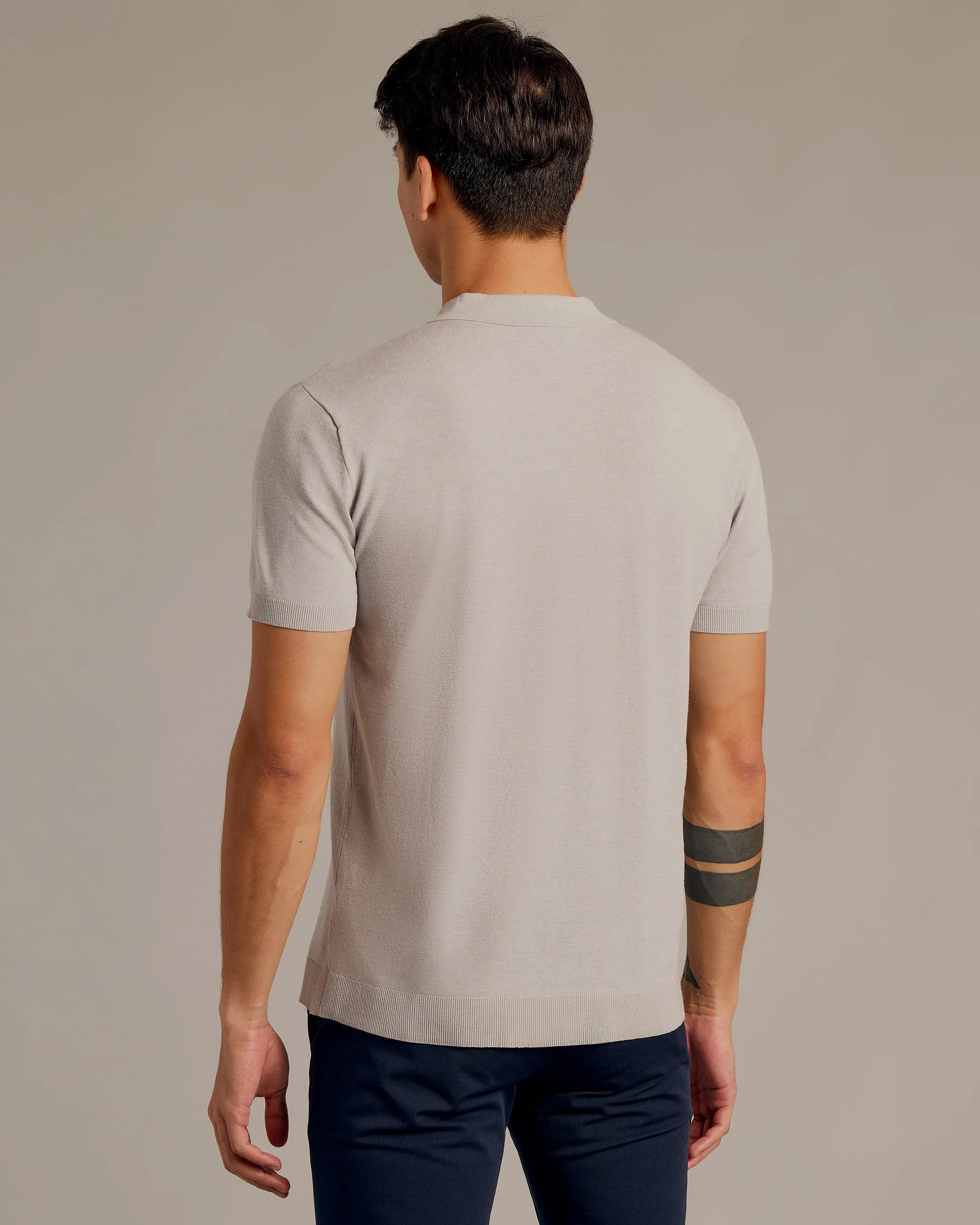 Heather Gray Short Sleeve Sweater Polo 2.0 sold by True Classic product image thumbnail 3