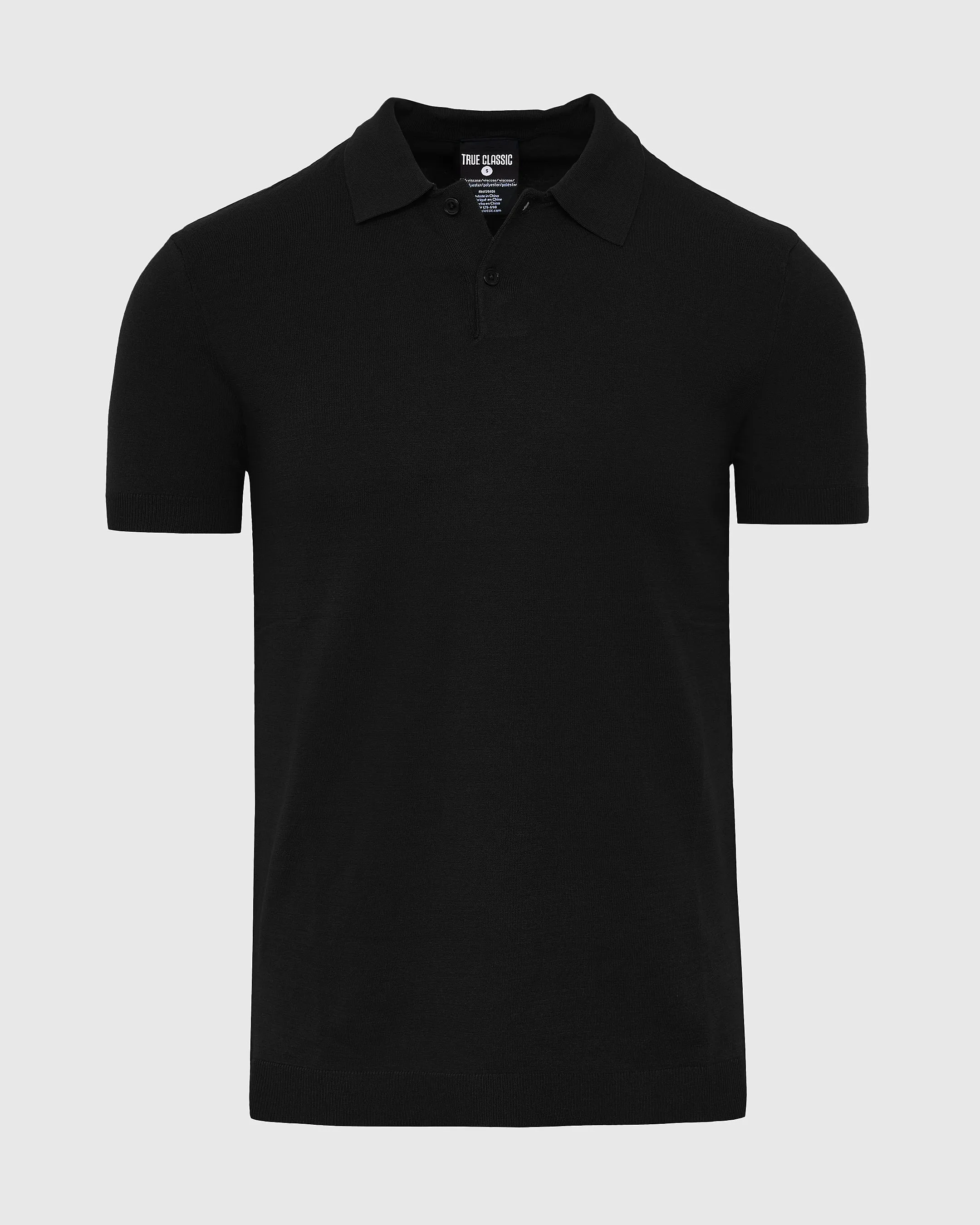 Black Short Sleeve Sweater Polo 2.0 sold by True Classic product image thumbnail 2