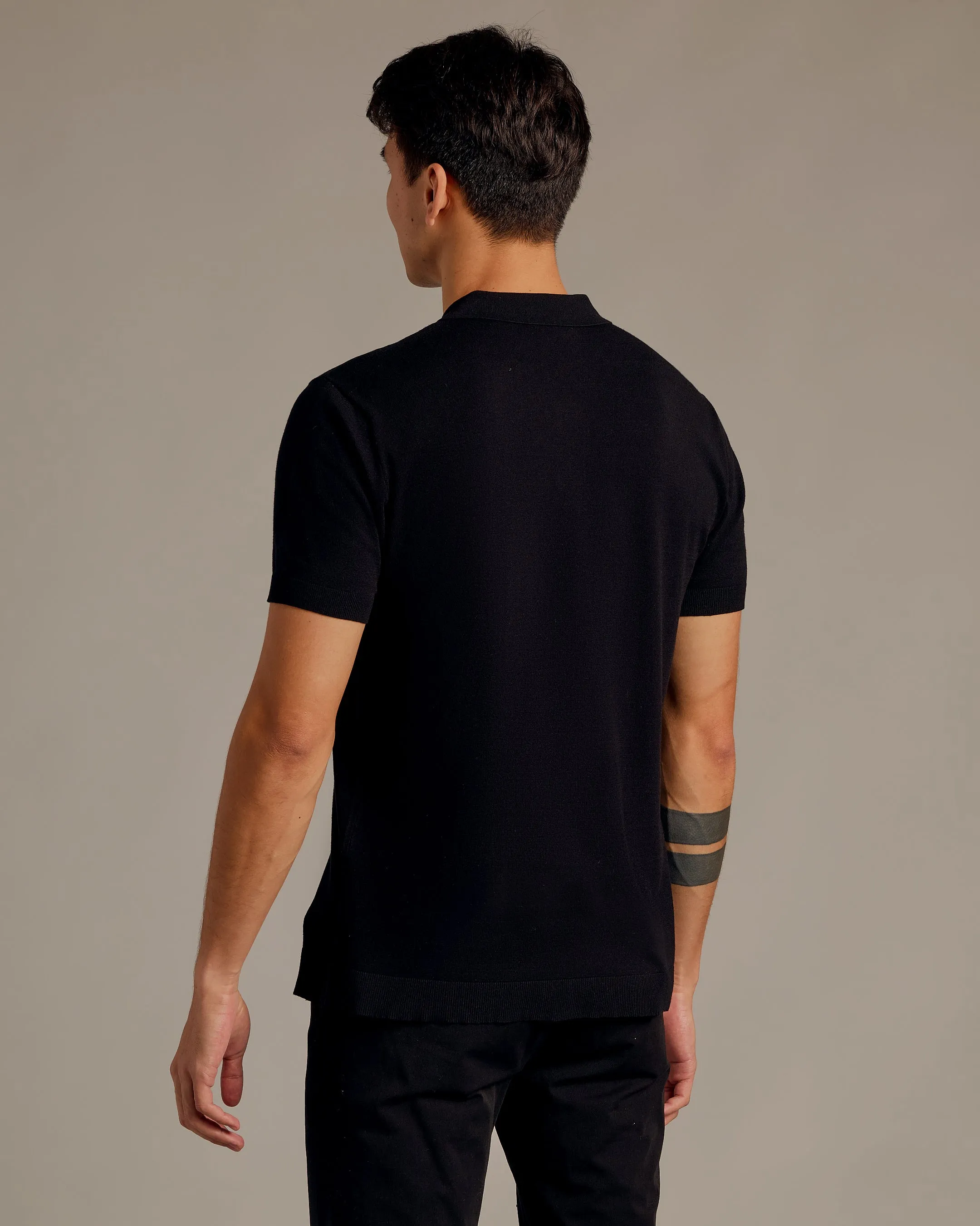 Black Short Sleeve Sweater Polo 2.0 sold by True Classic product image thumbnail 3
