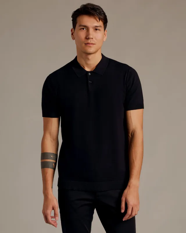 Black Short Sleeve Sweater Polo 2.0 sold by True Classic