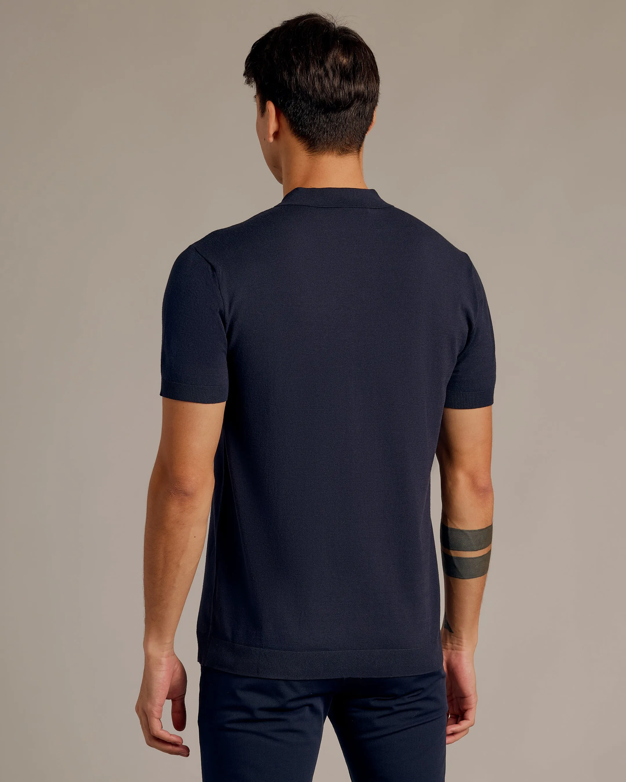 Navy Short Sleeve Sweater Polo 2.0 sold by True Classic product image thumbnail 3