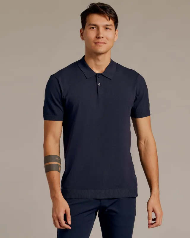 Navy Short Sleeve Sweater Polo 2.0 sold by True Classic