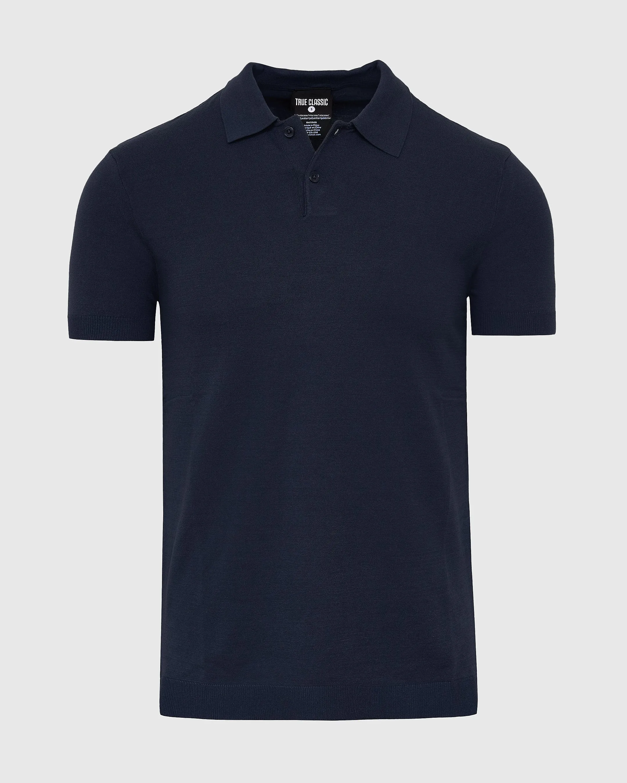 Navy Short Sleeve Sweater Polo 2.0 sold by True Classic product image thumbnail 2