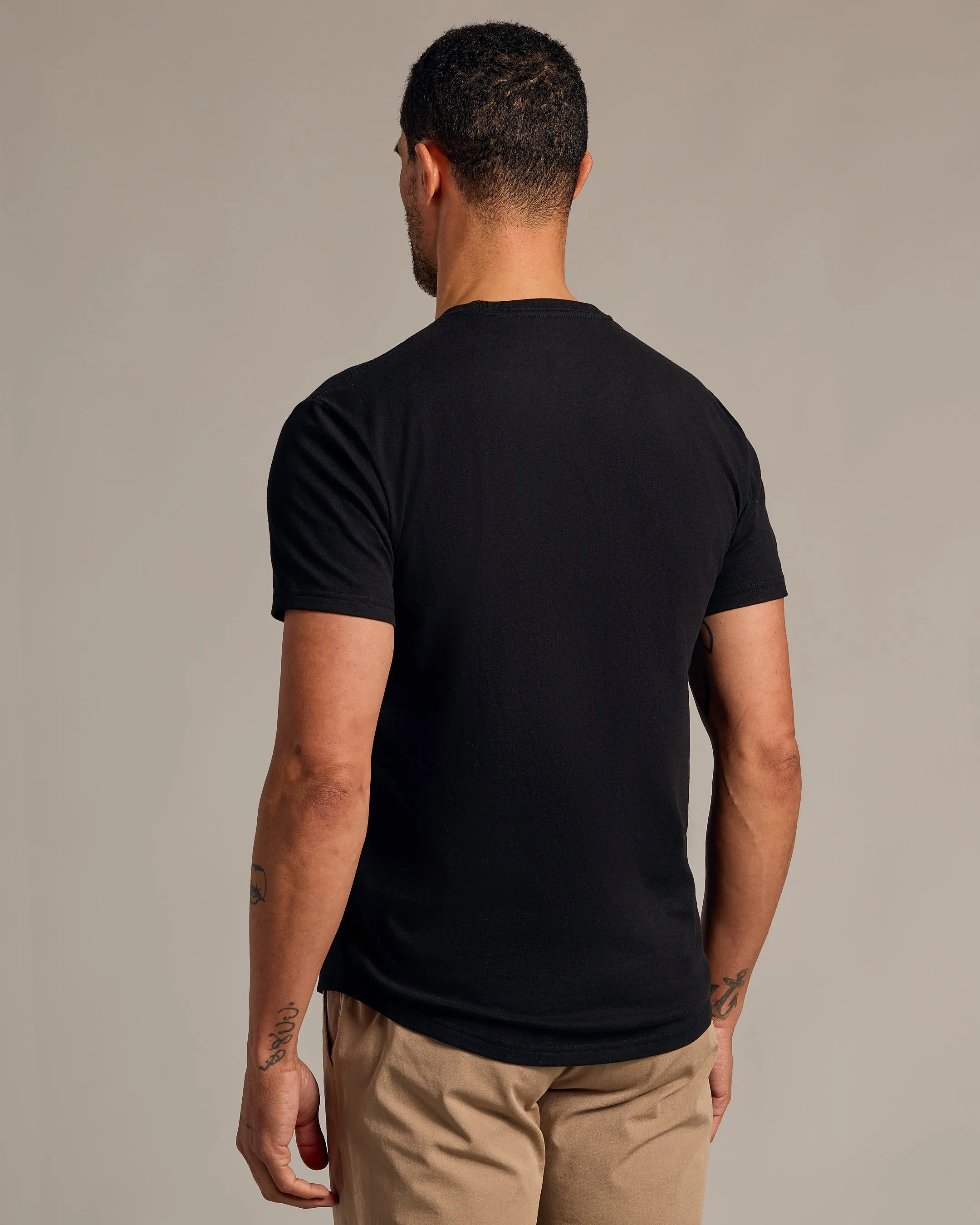 Black Curved Hem Classic Crew Neck sold by True Classic product image thumbnail 3