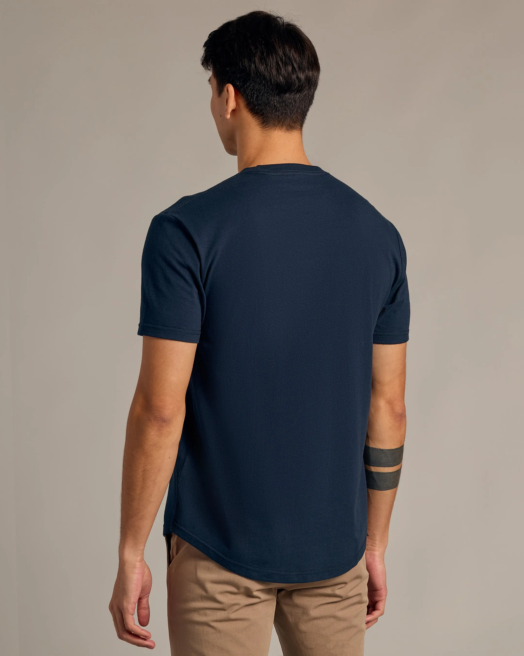 Navy Curved Hem Classic Crew Neck sold by True Classic product image thumbnail 3