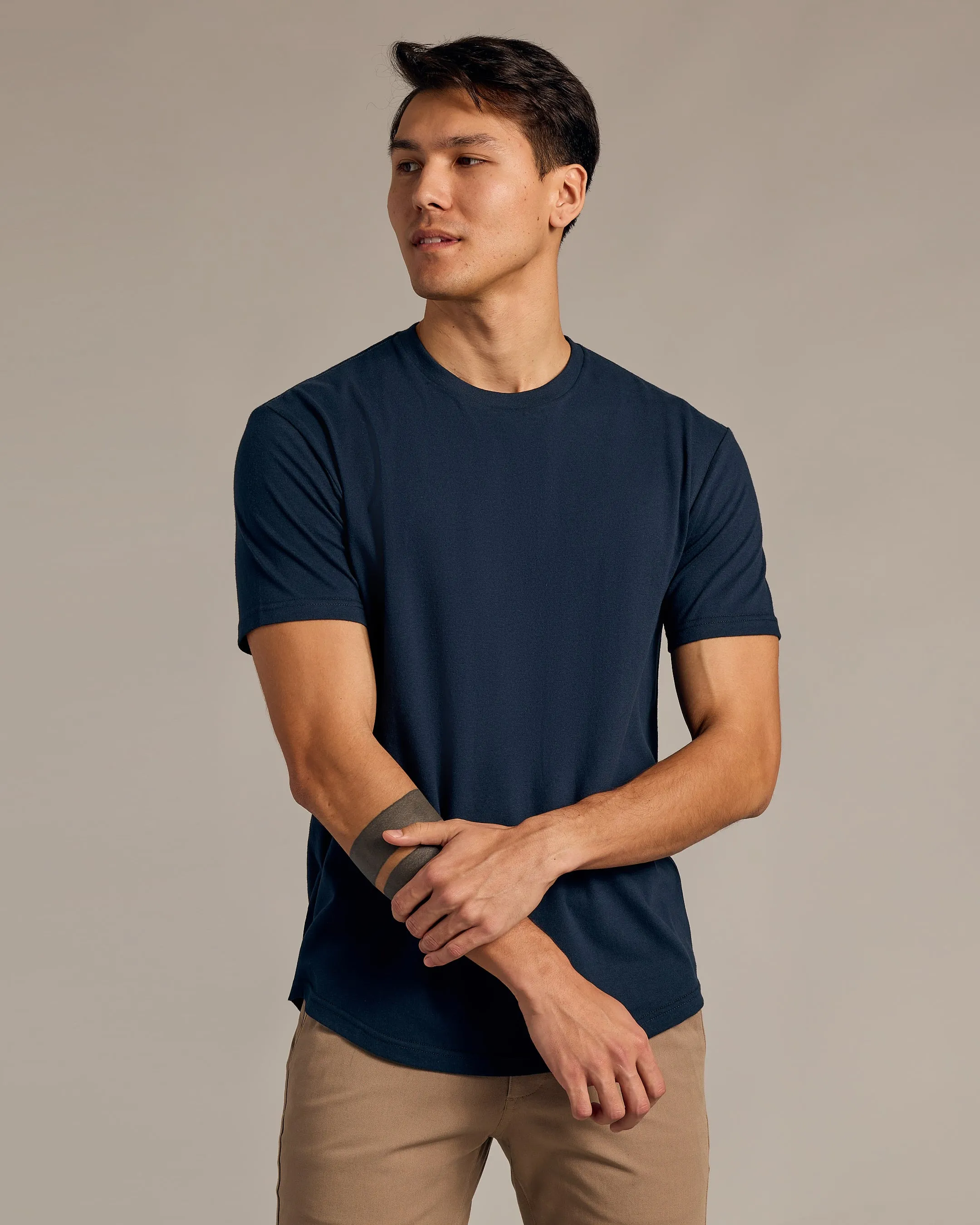 Navy Curved Hem Classic Crew Neck sold by True Classic product image thumbnail 5