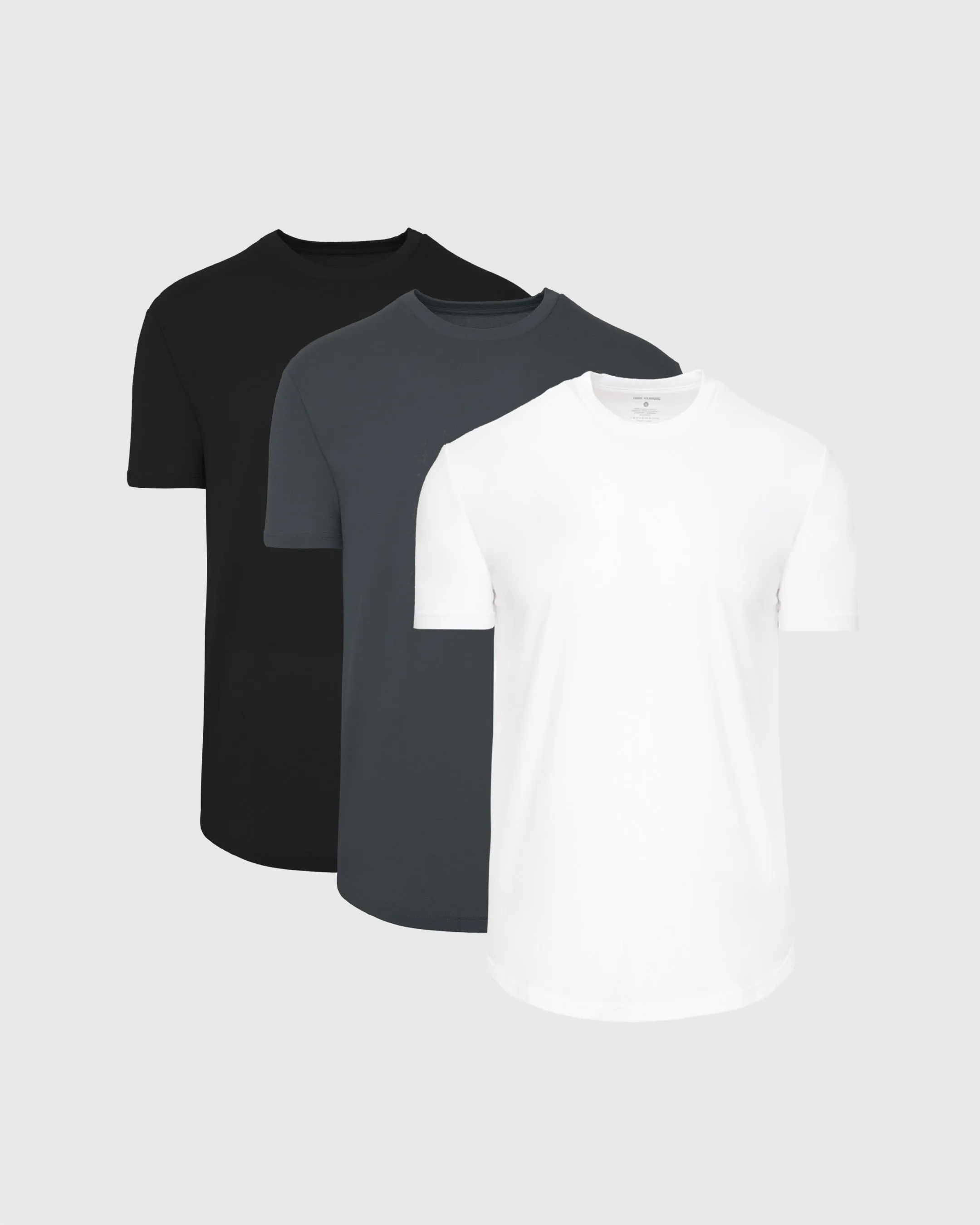The Essentials Curved Hem Classic Crew Neck 3-Pack sold by True Classic